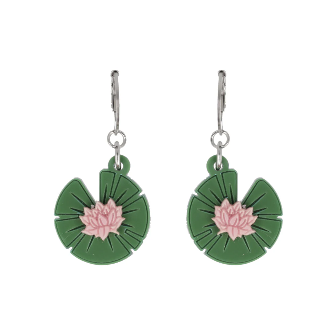 Lily Pad Huggie Hoop Earrings - Image 5