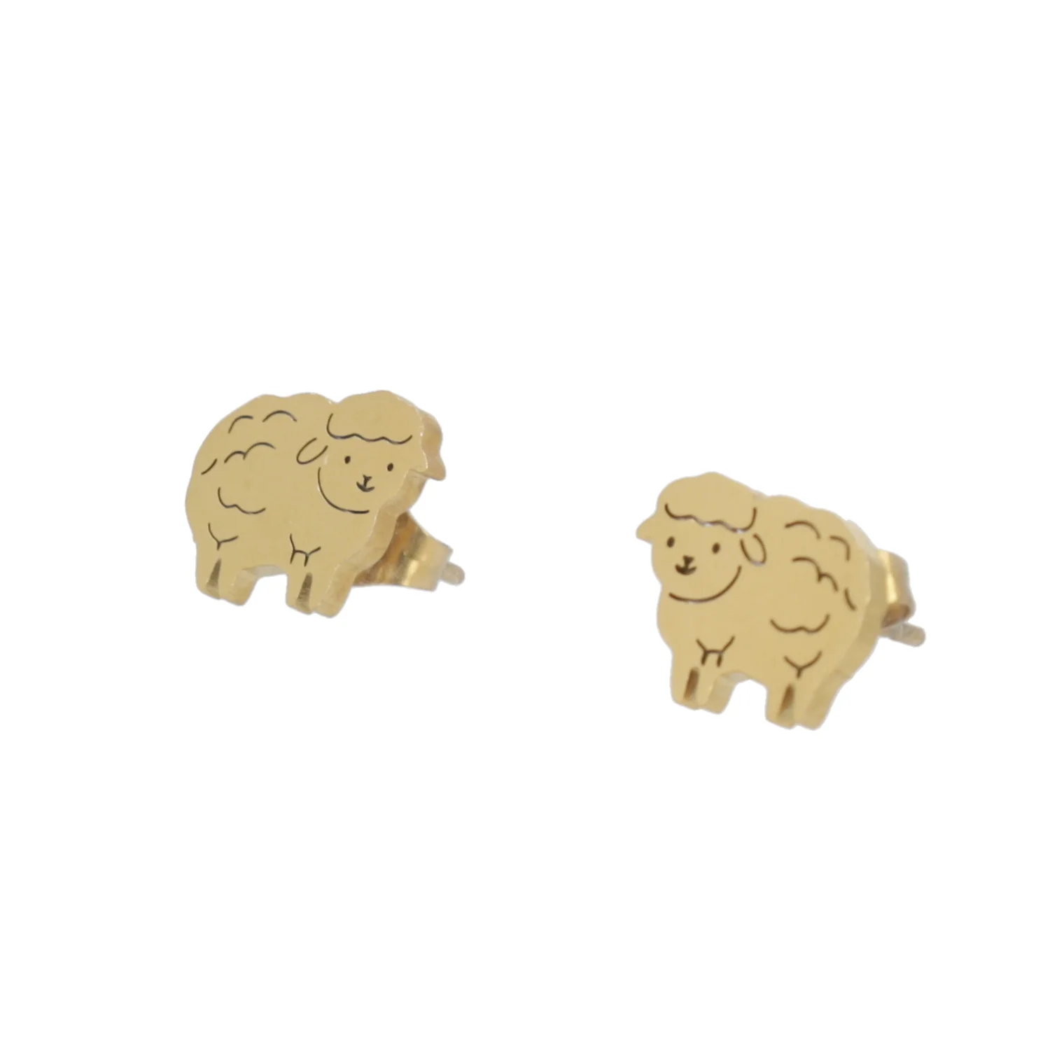 Little Lamb Stud Earrings - Gold Plated - Image 4