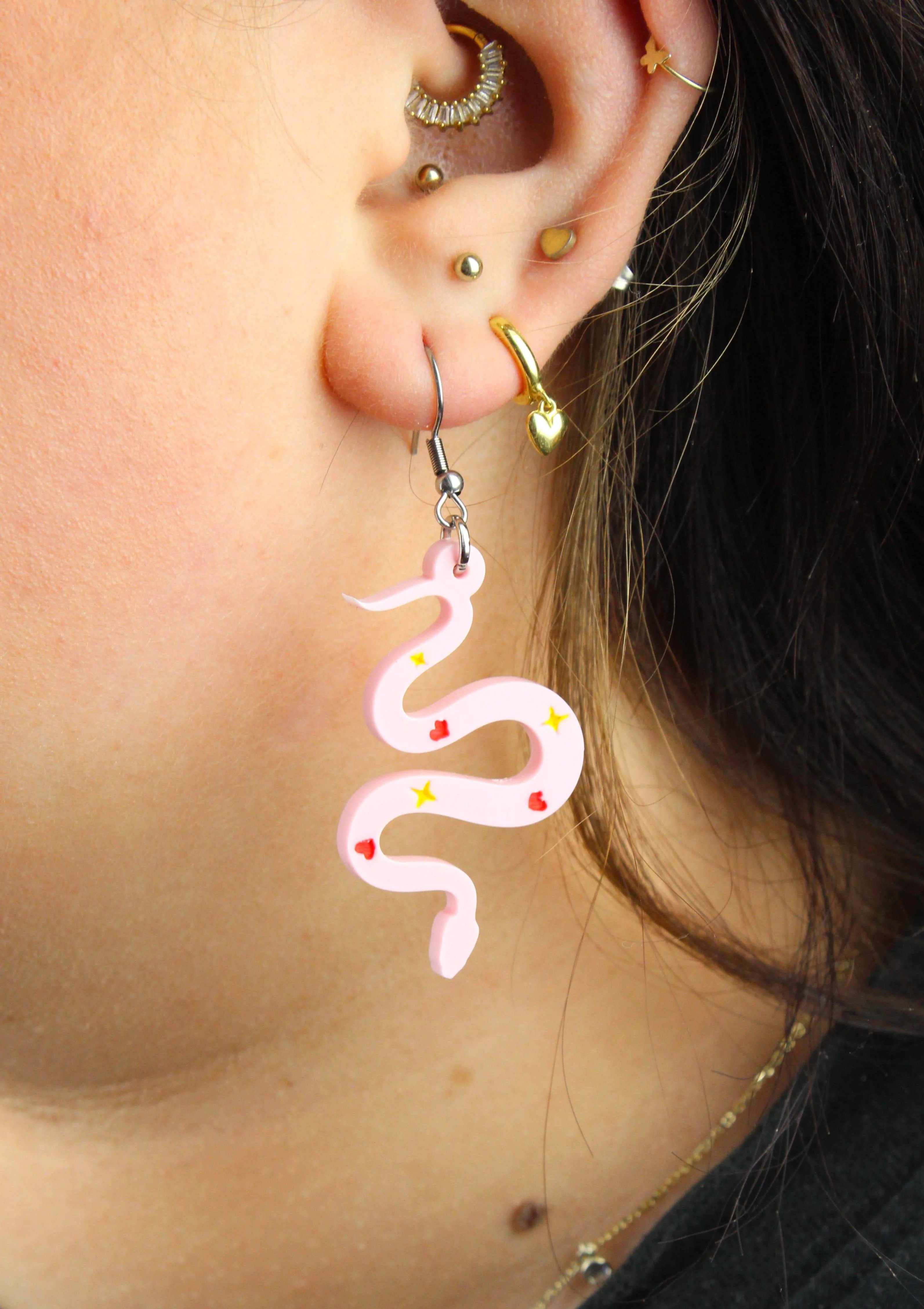 Love And Good Fortune Snake Earrings - Image 3