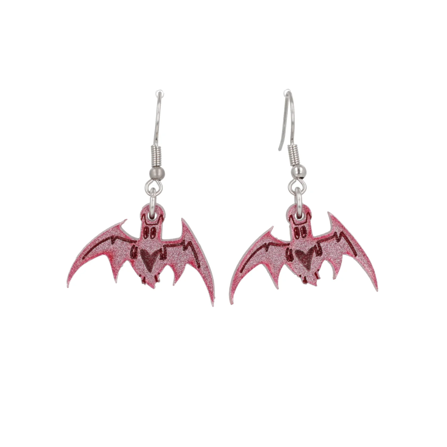 Love Bites! Bat Earrings - Pink - Image 5