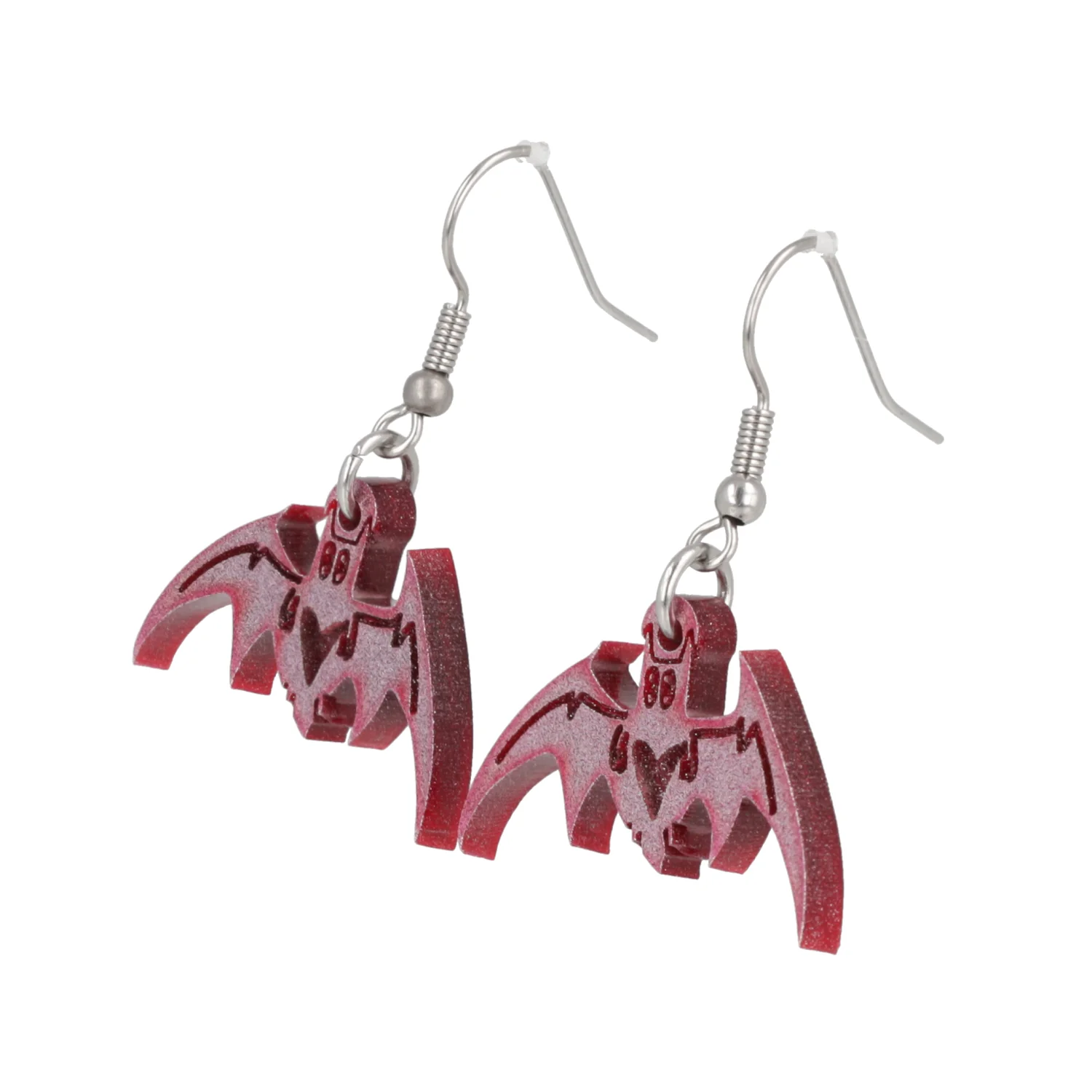 Love Bites! Bat Earrings - Pink - Image 6