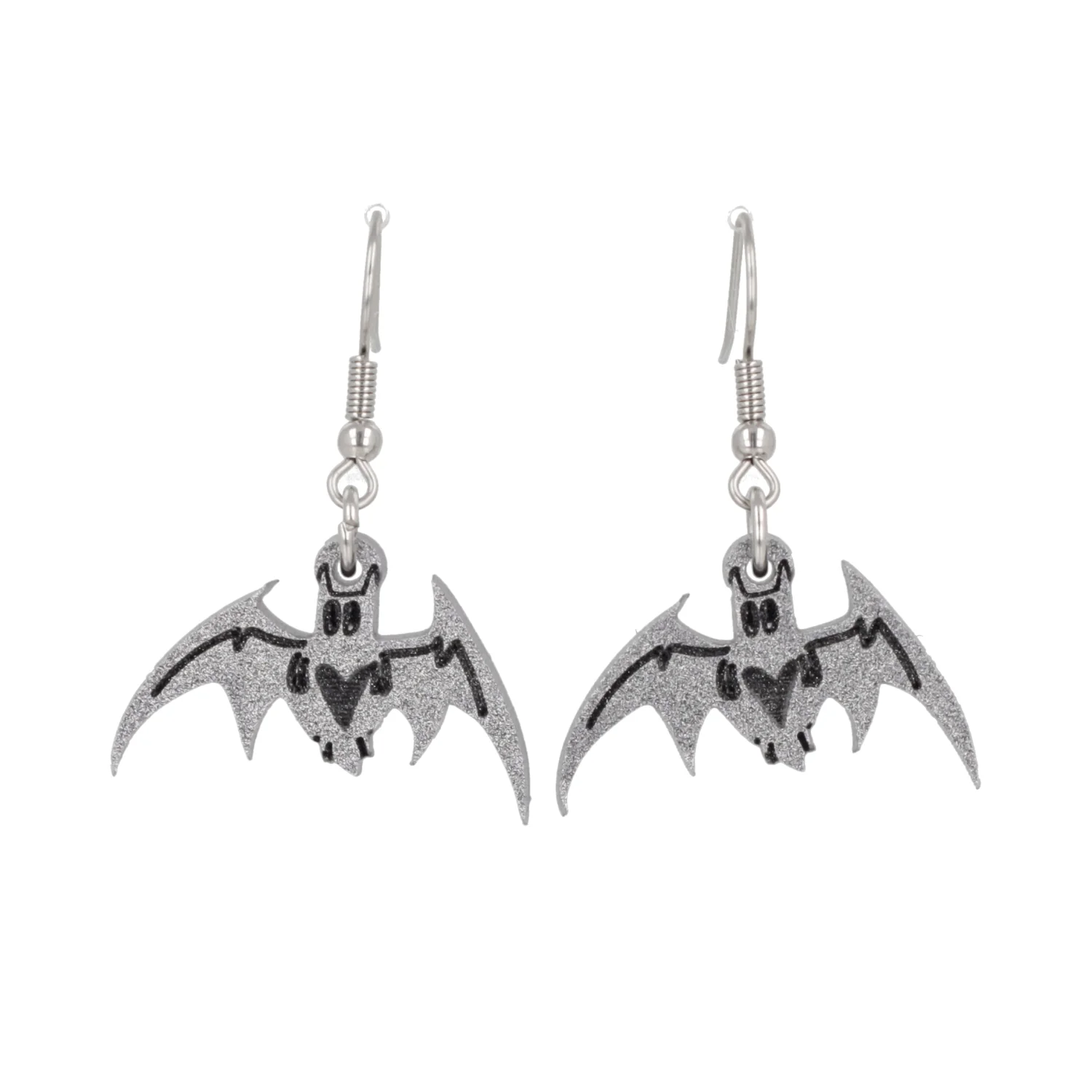 Love Bites! Bat Earrings - Silver - Image 5