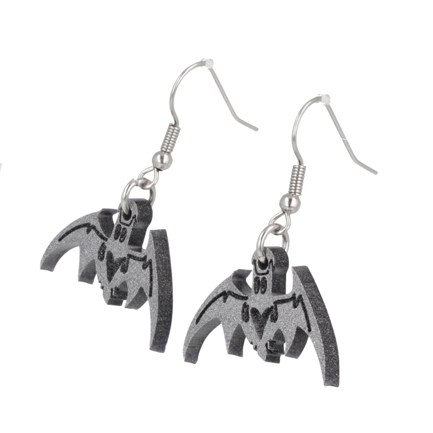 Love Bites! Bat Earrings - Silver - Image 6