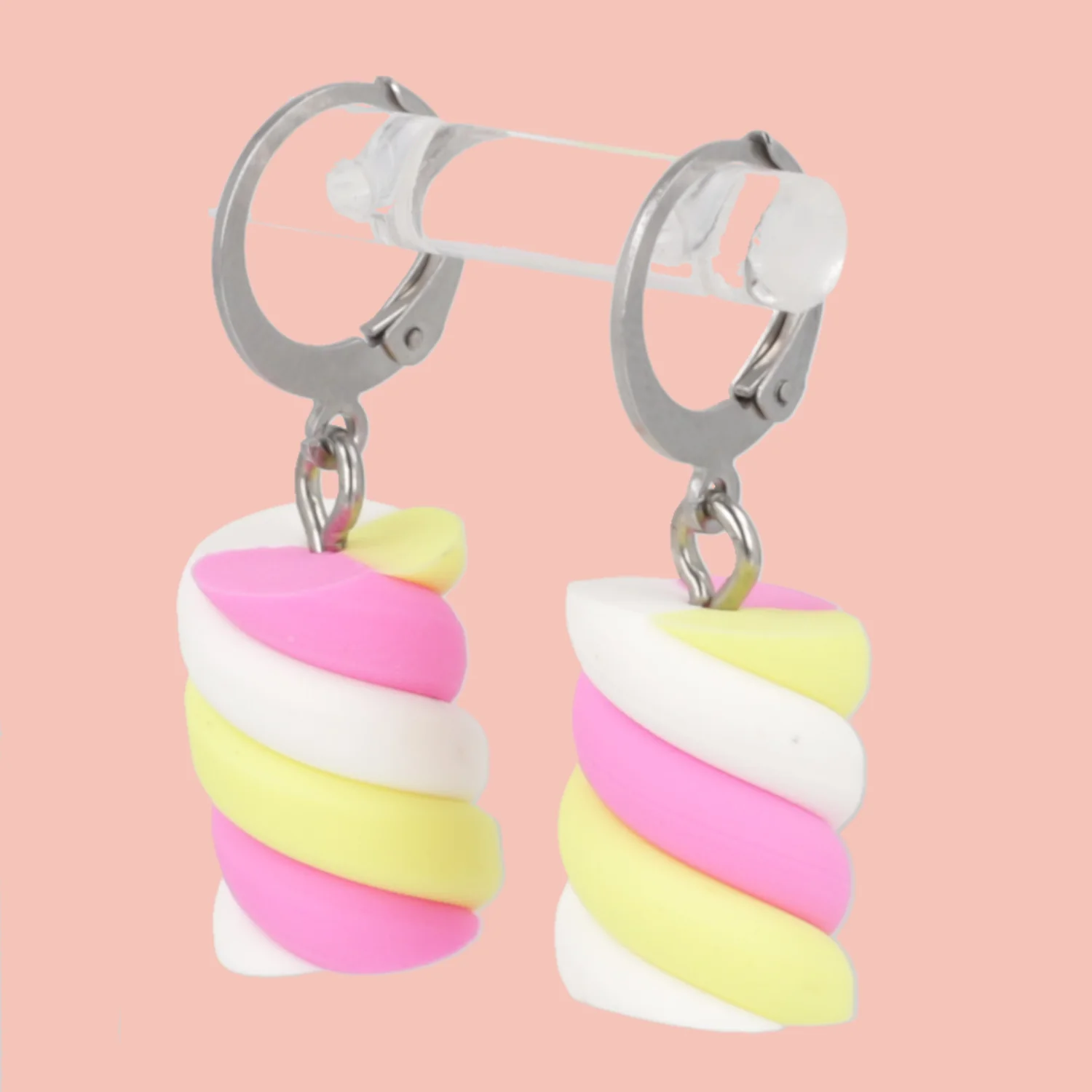 Marshmallow Huggie Hoop Earrings - Image 2
