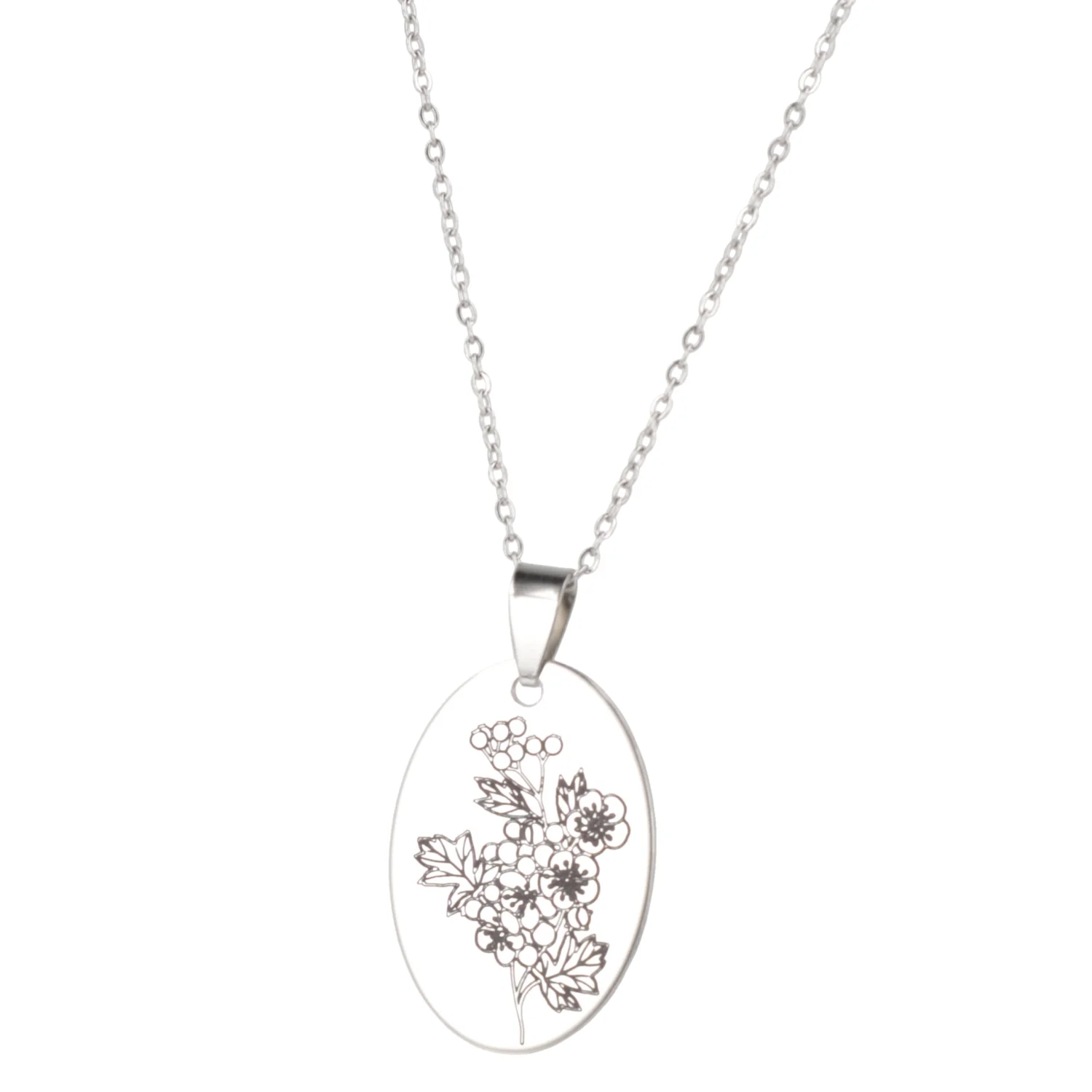 May Birth Flower Necklace - Hawthorn - Image 5