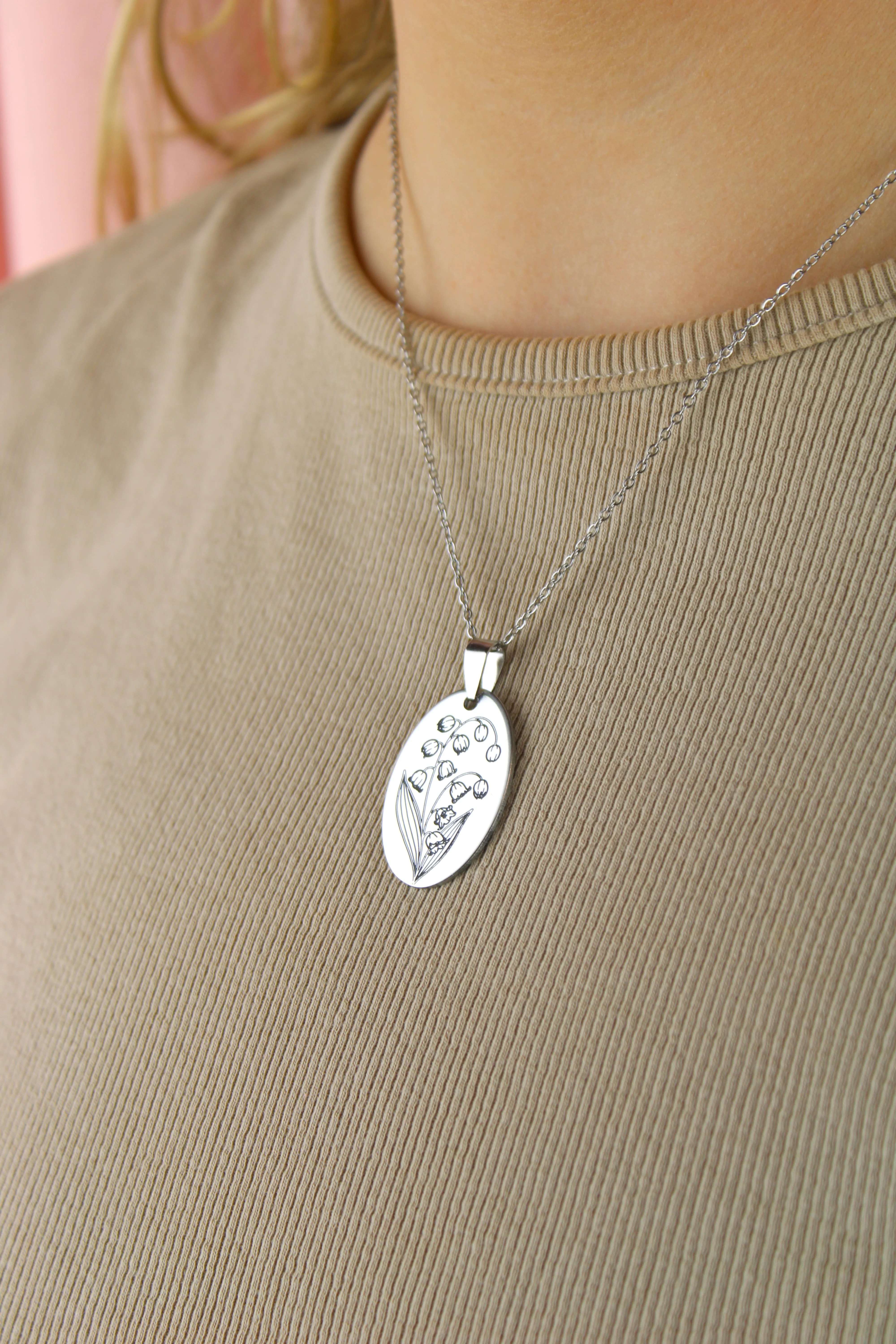 May Birth Flower Necklace - Lily of the Valley - Image 2