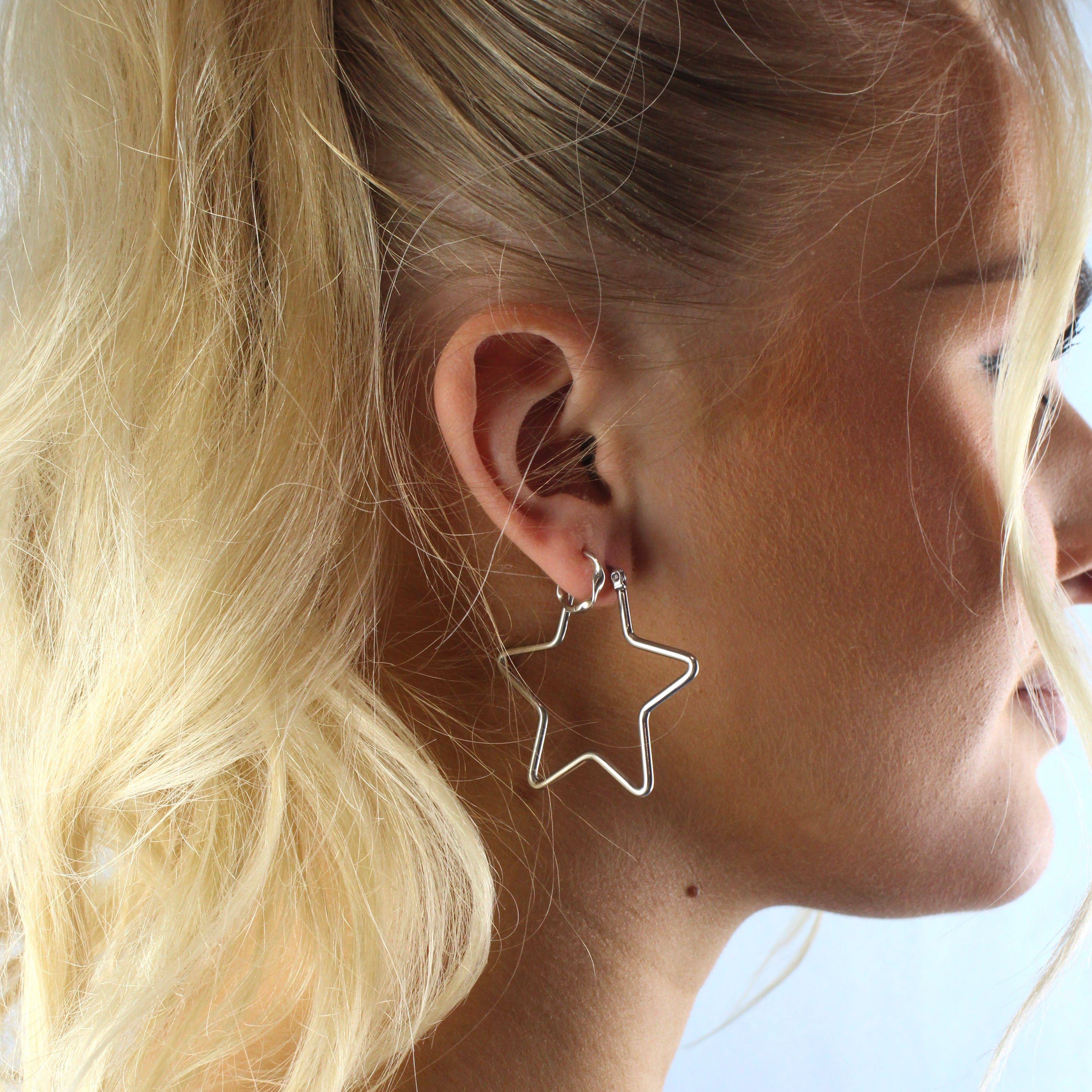 Medium Super Star Hoop Earrings - Image 3