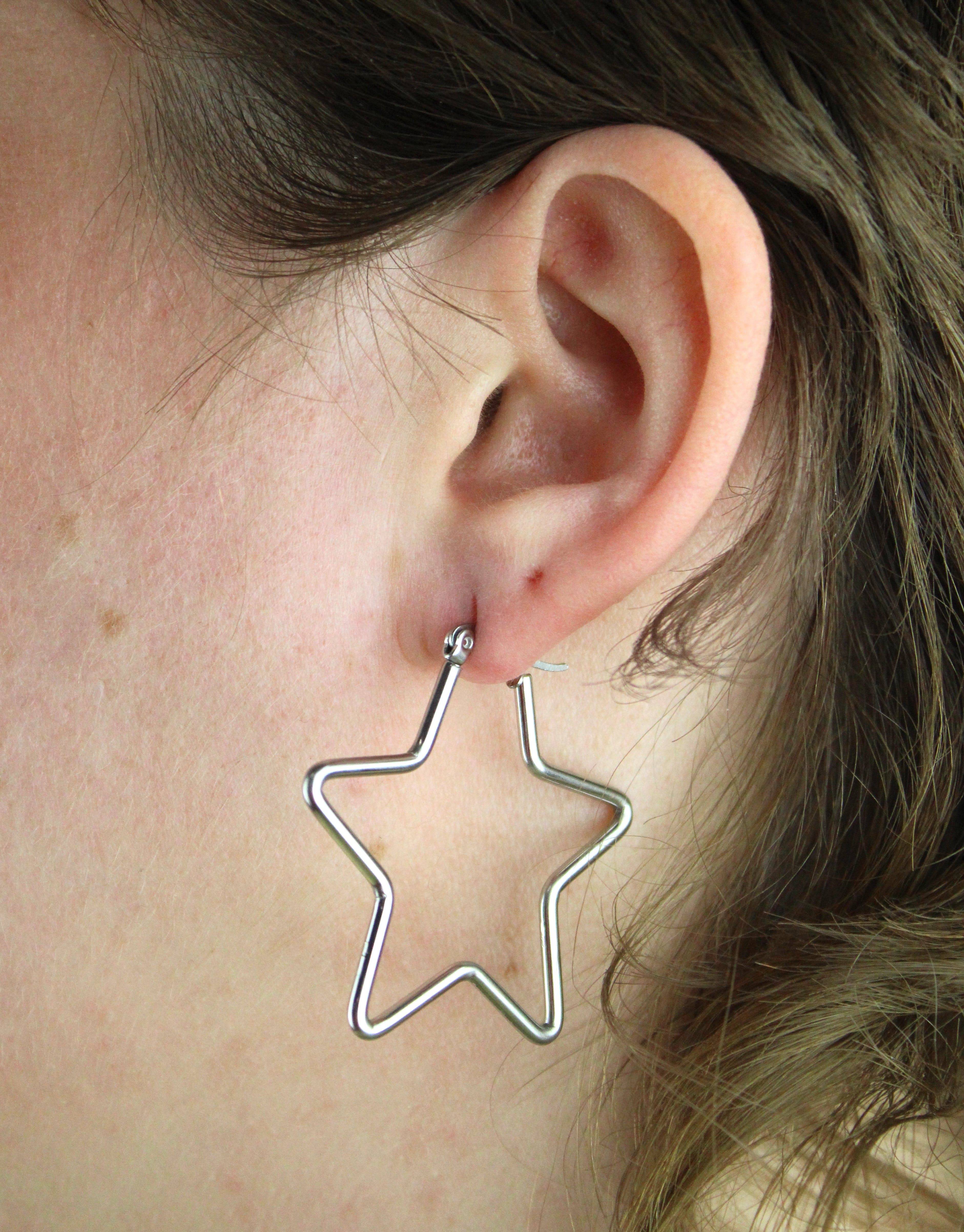 Medium Super Star Hoop Earrings - Image 7