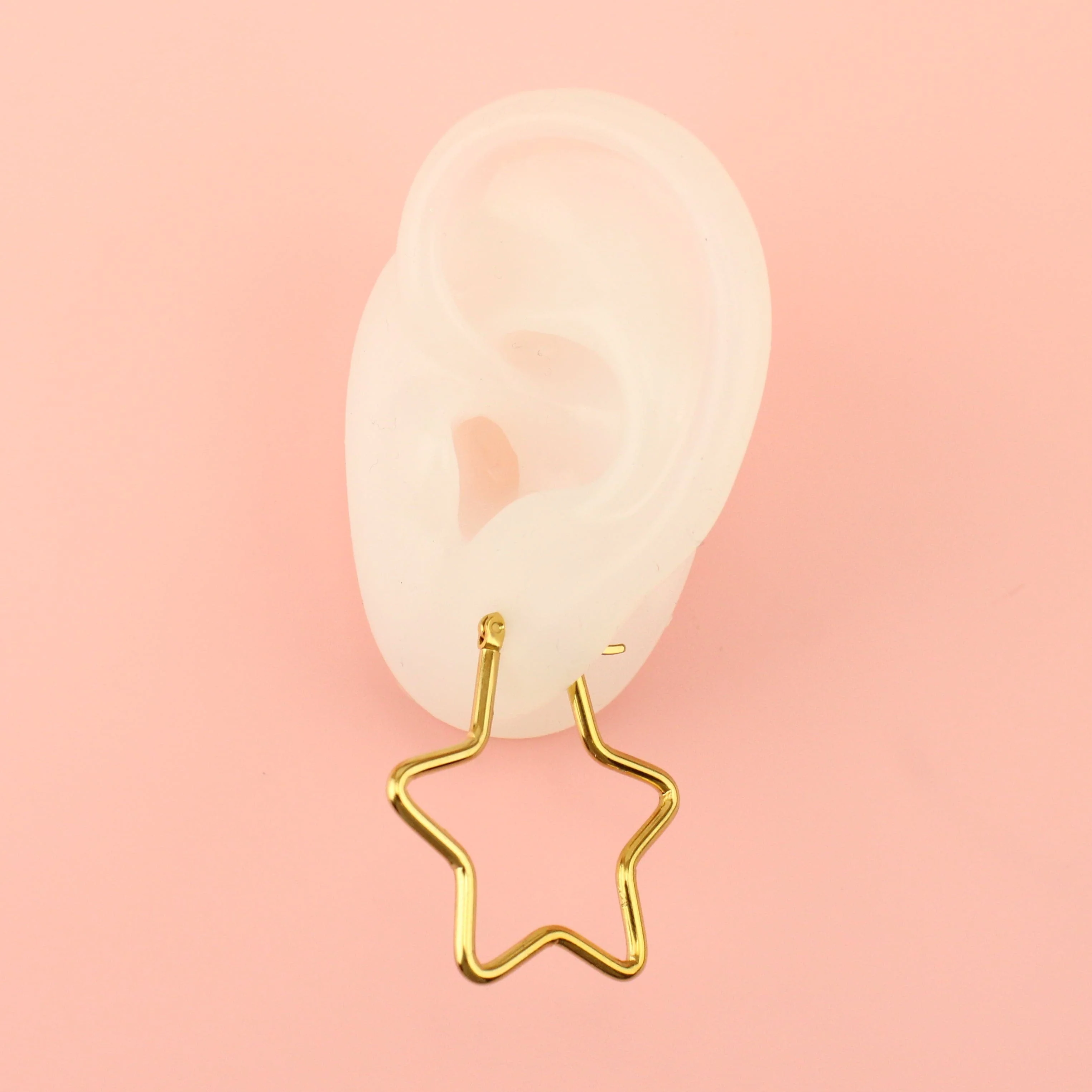 Medium Super Star Hoop Earrings (Gold Plated) - Image 3