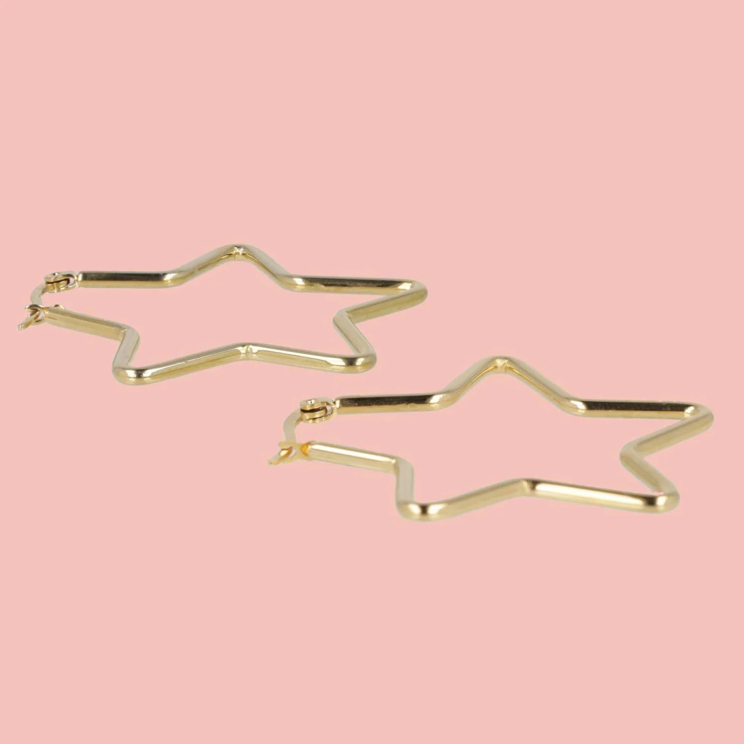 Medium Super Star Hoop Earrings (Gold Plated) - Image 4