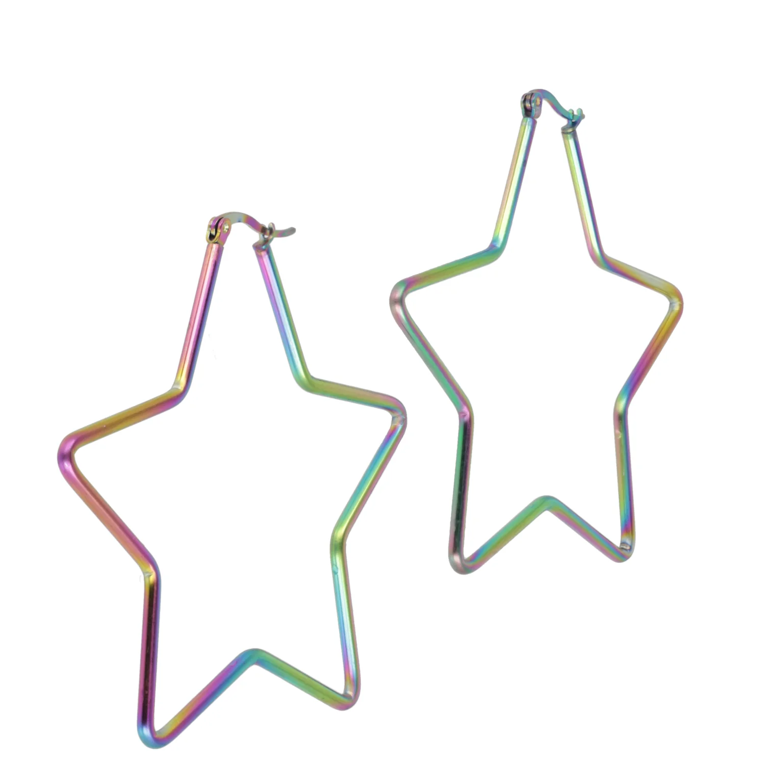 Mega Super Star Hoop Earrings (Rainbow) - Image 3