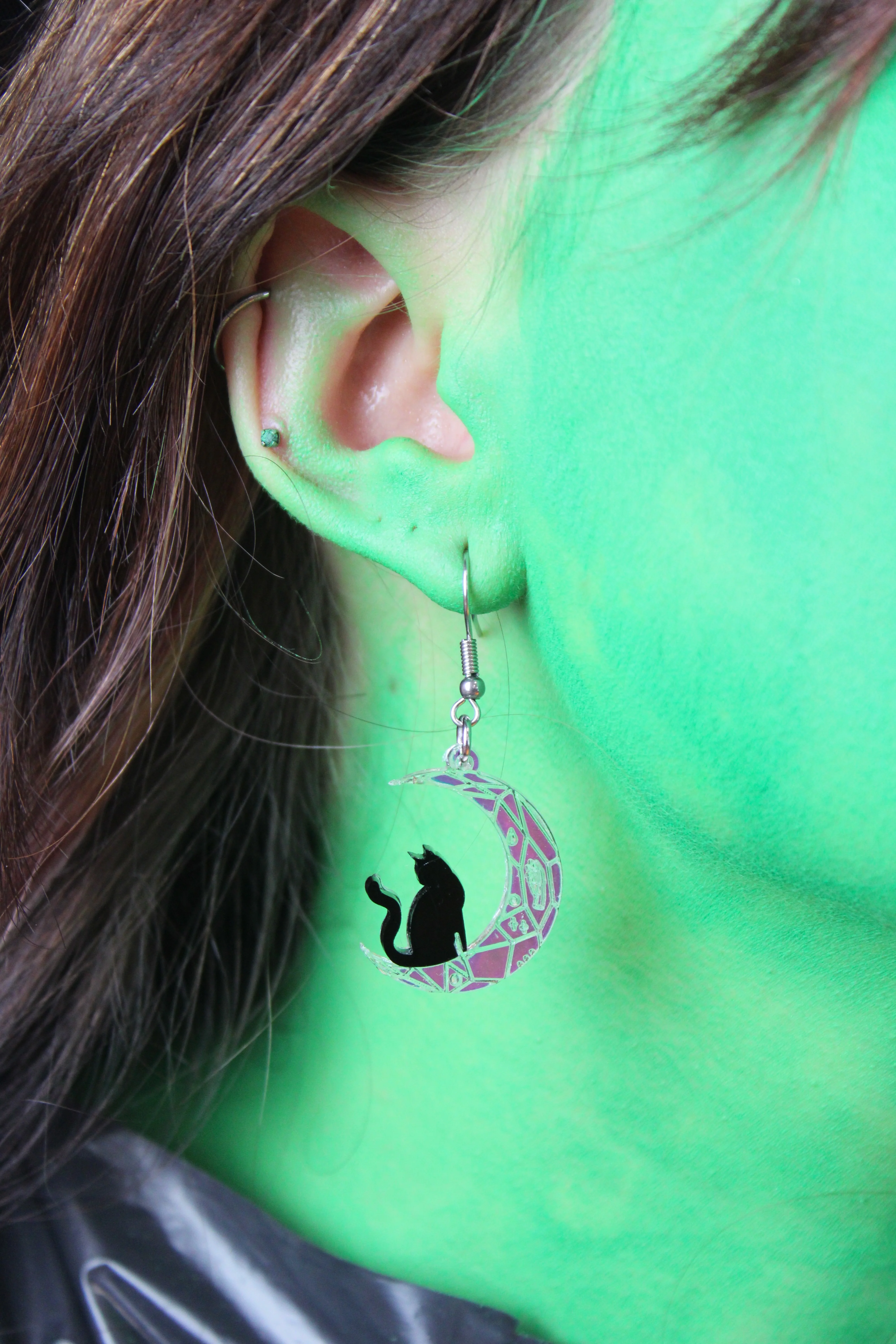 Meow Moon Earrings - Image 2