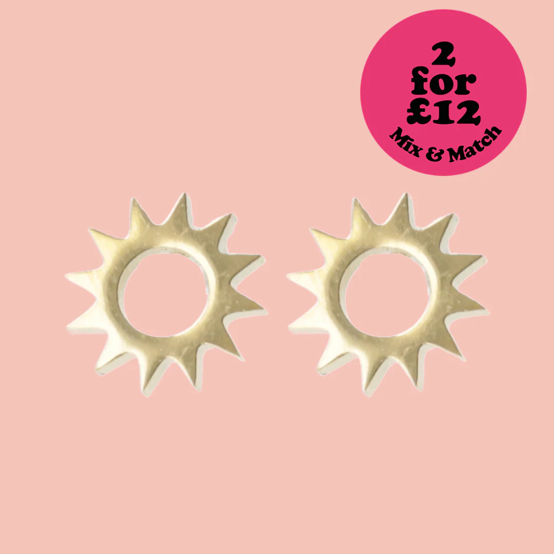 Midnight Sun Stud Earrings (Gold Plated)