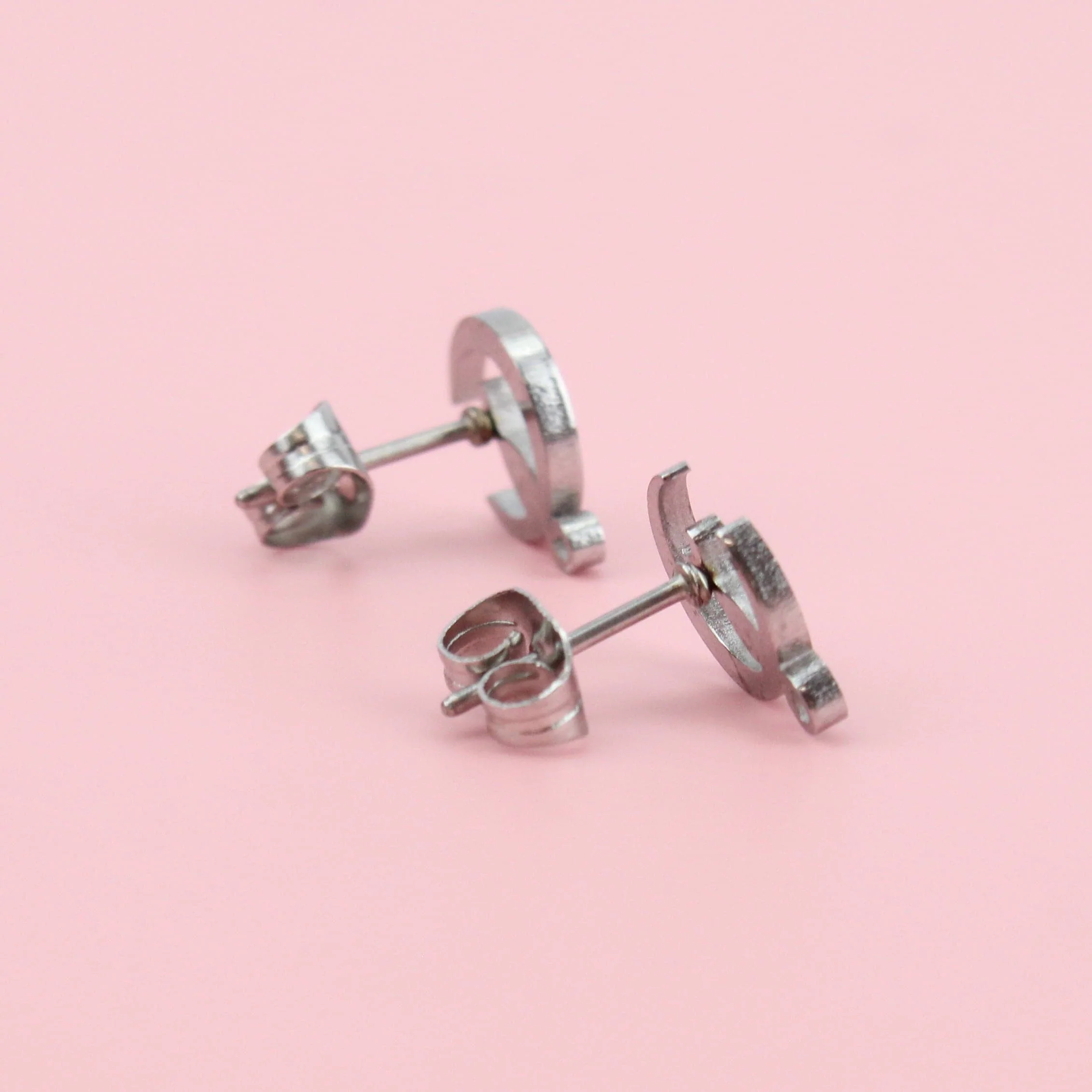 Mini Cat On The Moon Stud Earrings - Image 3