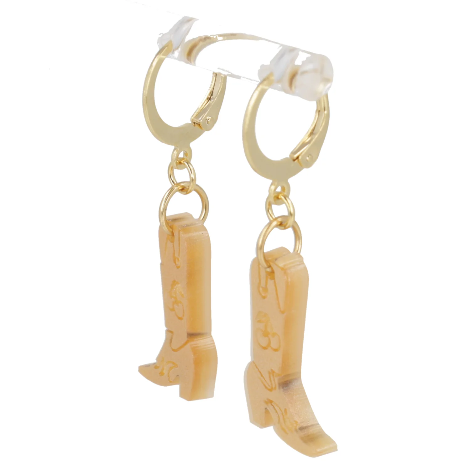 Mini Gold Cowboy Boot Huggie Hoop Earrings - Image 7