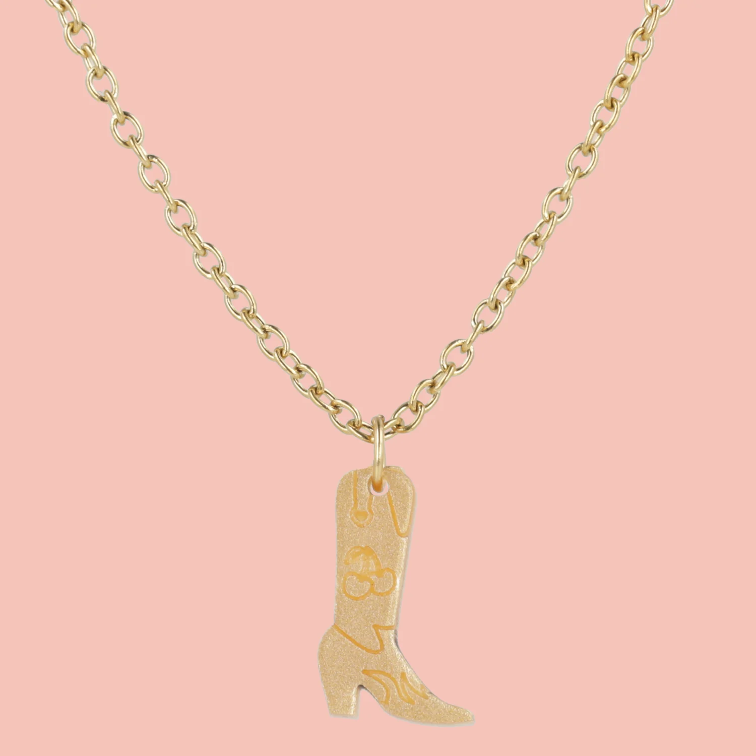 Mini Gold Cowboy Boot Necklace