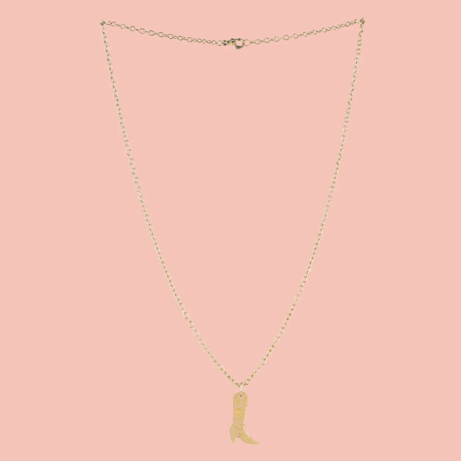 Mini Gold Cowboy Boot Necklace - Image 3