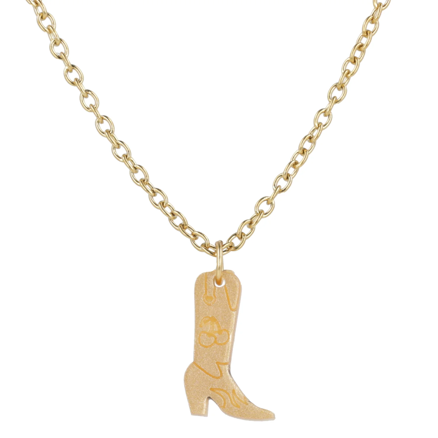 Mini Gold Cowboy Boot Necklace - Image 7