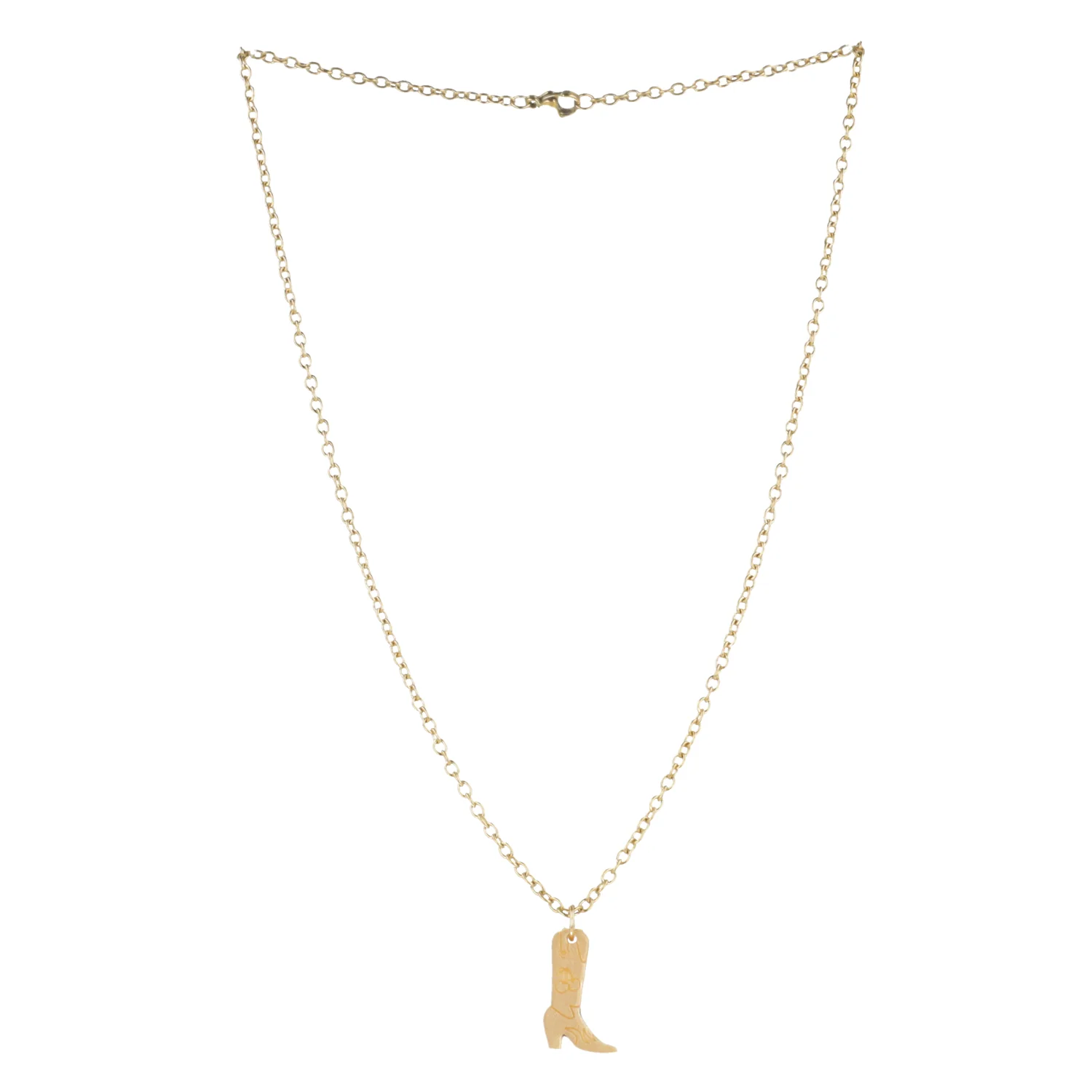 Mini Gold Cowboy Boot Necklace - Image 8