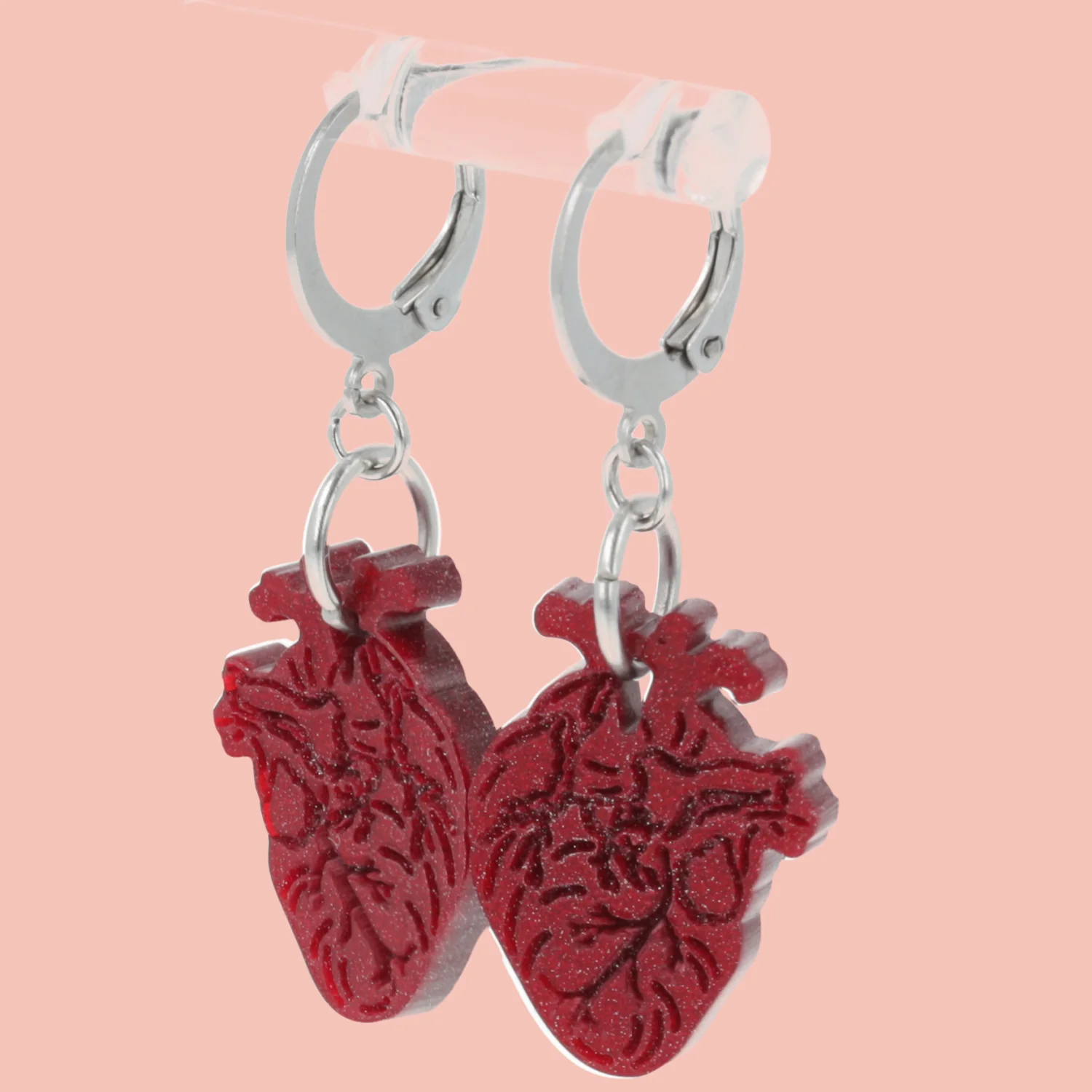 Mini Heart-core Huggie Hoop Earrings - Image 3