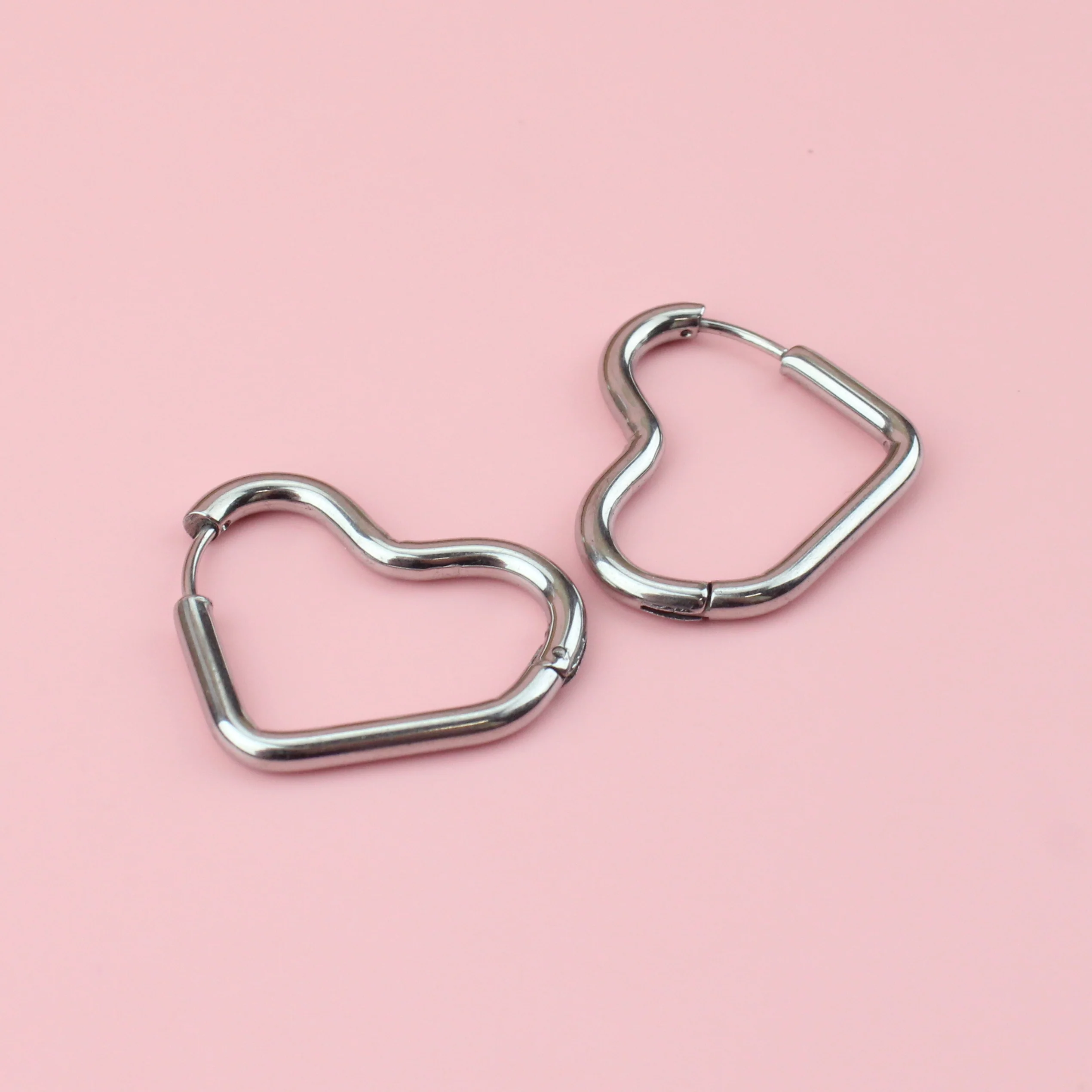 Mini Heart Hoop Earrings - Image 3
