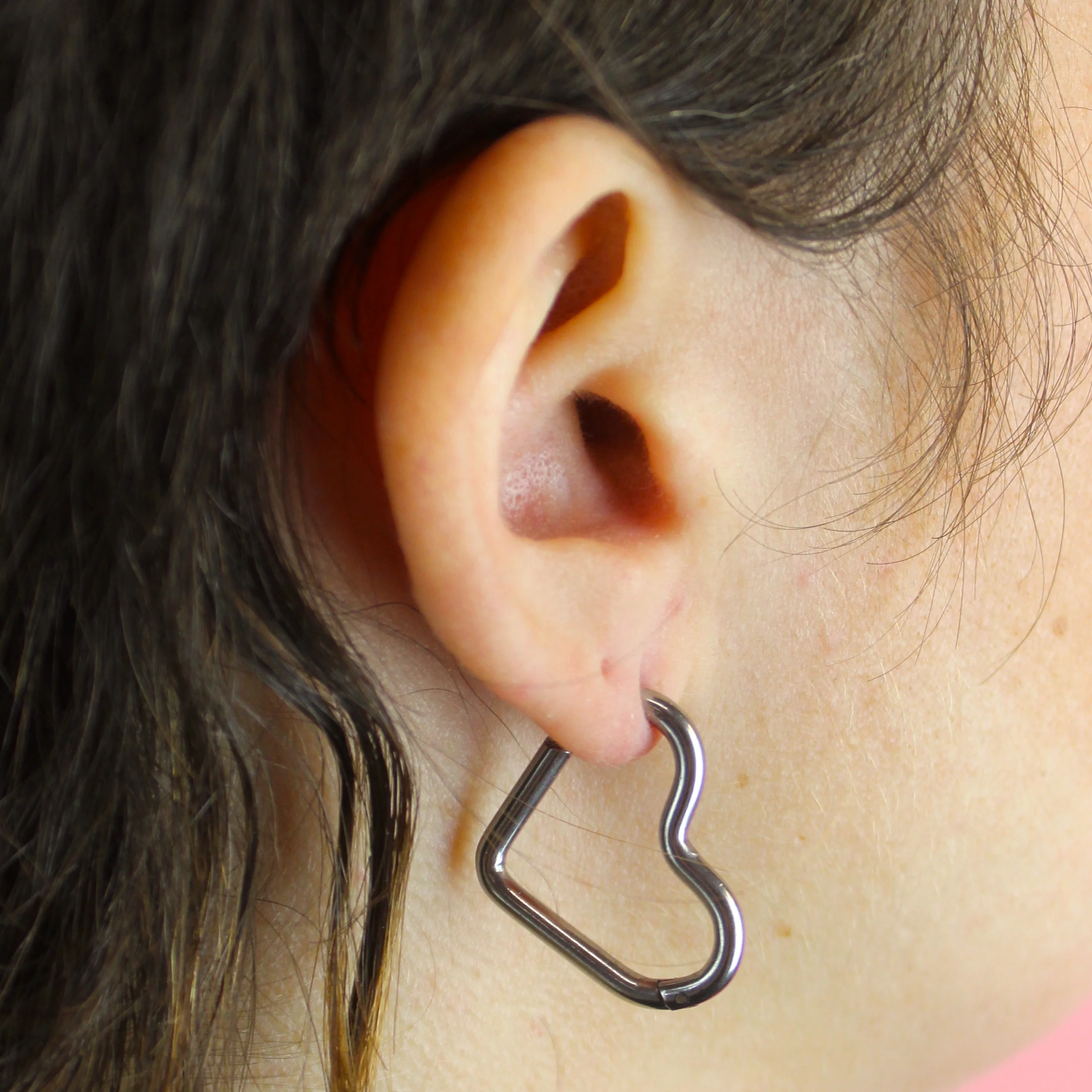 Mini Heart Hoop Earrings - Image 4
