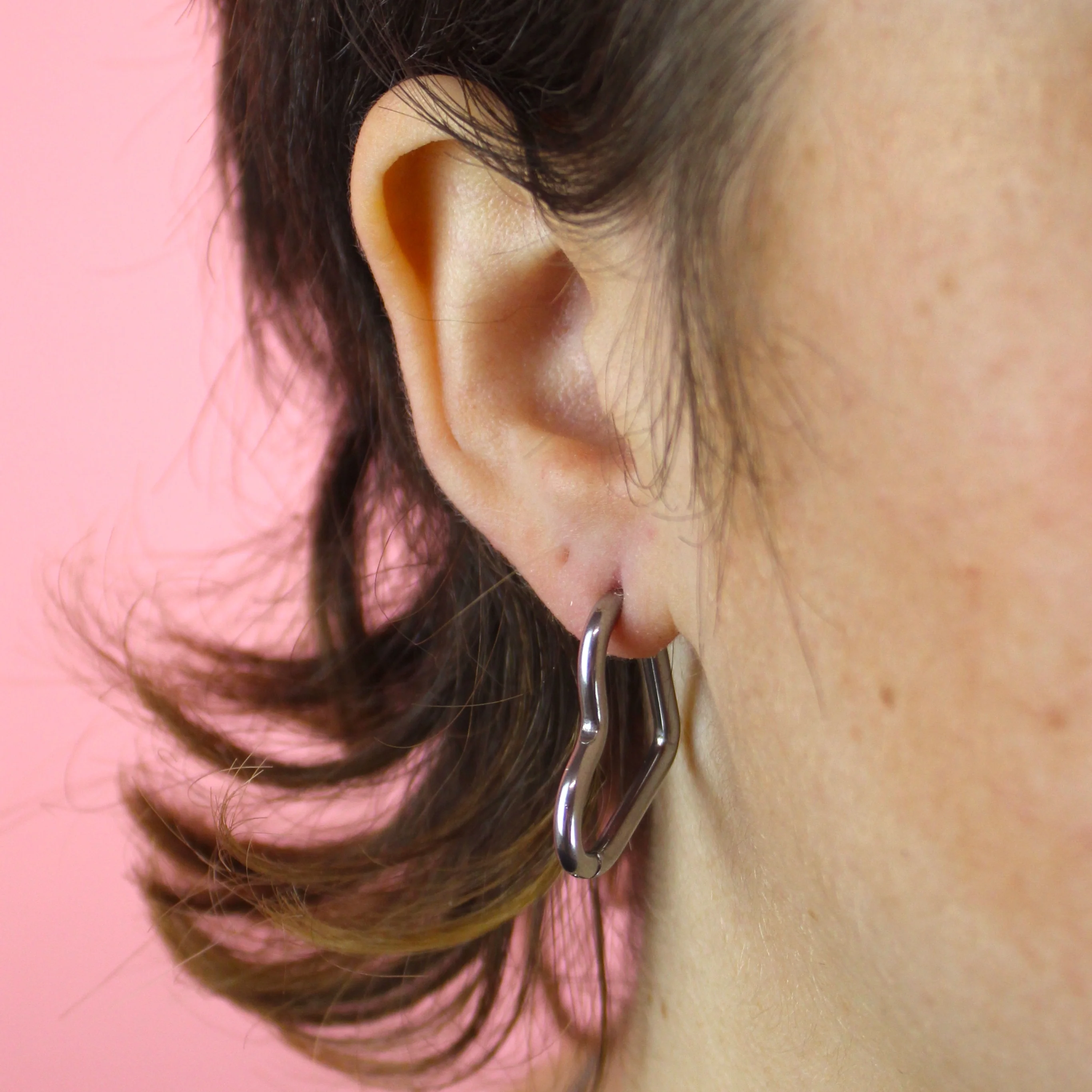 Mini Heart Hoop Earrings - Image 6