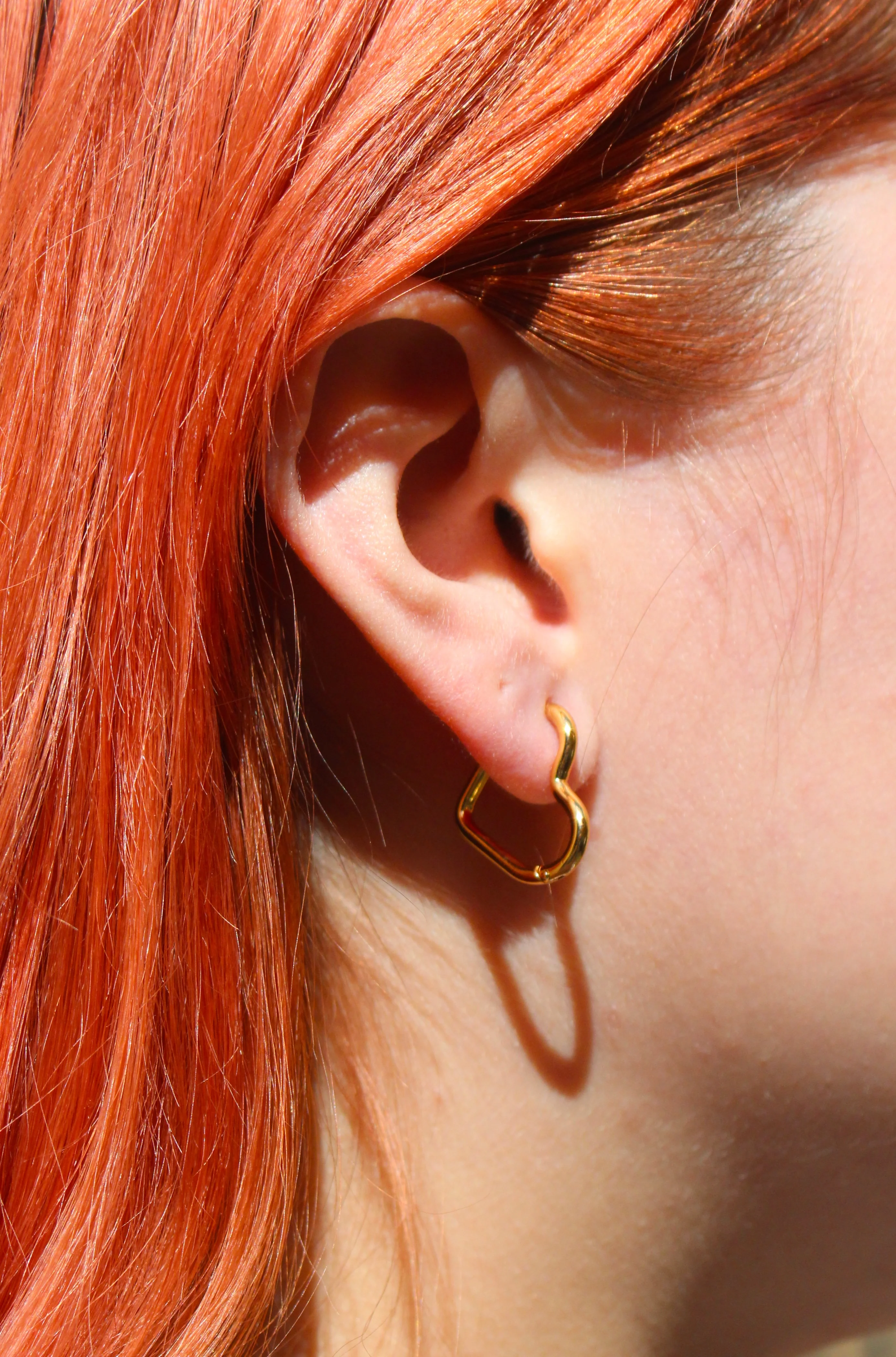 Mini Heart Hoop Earrings (Gold Plated) - Image 2