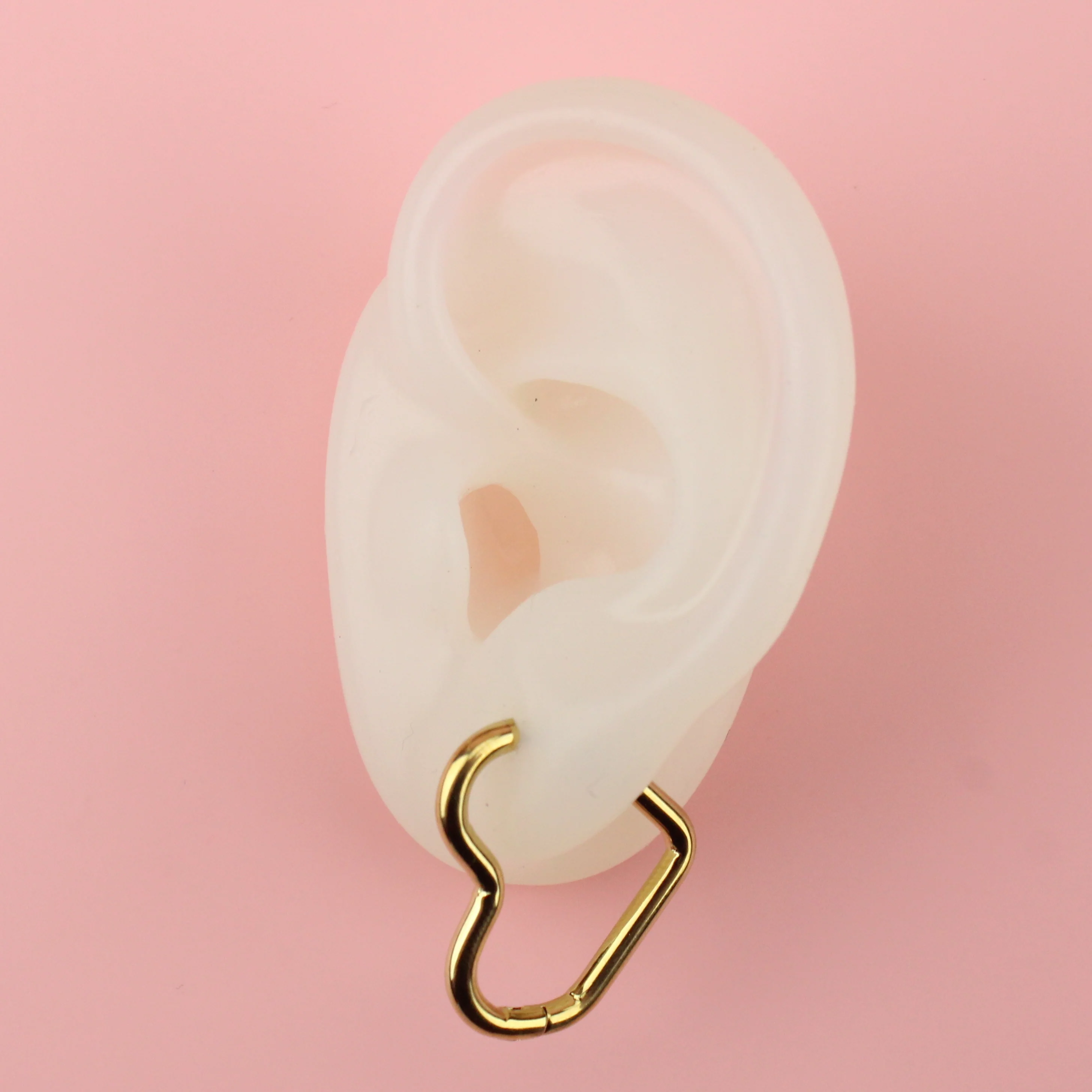 Mini Heart Hoop Earrings (Gold Plated) - Image 4