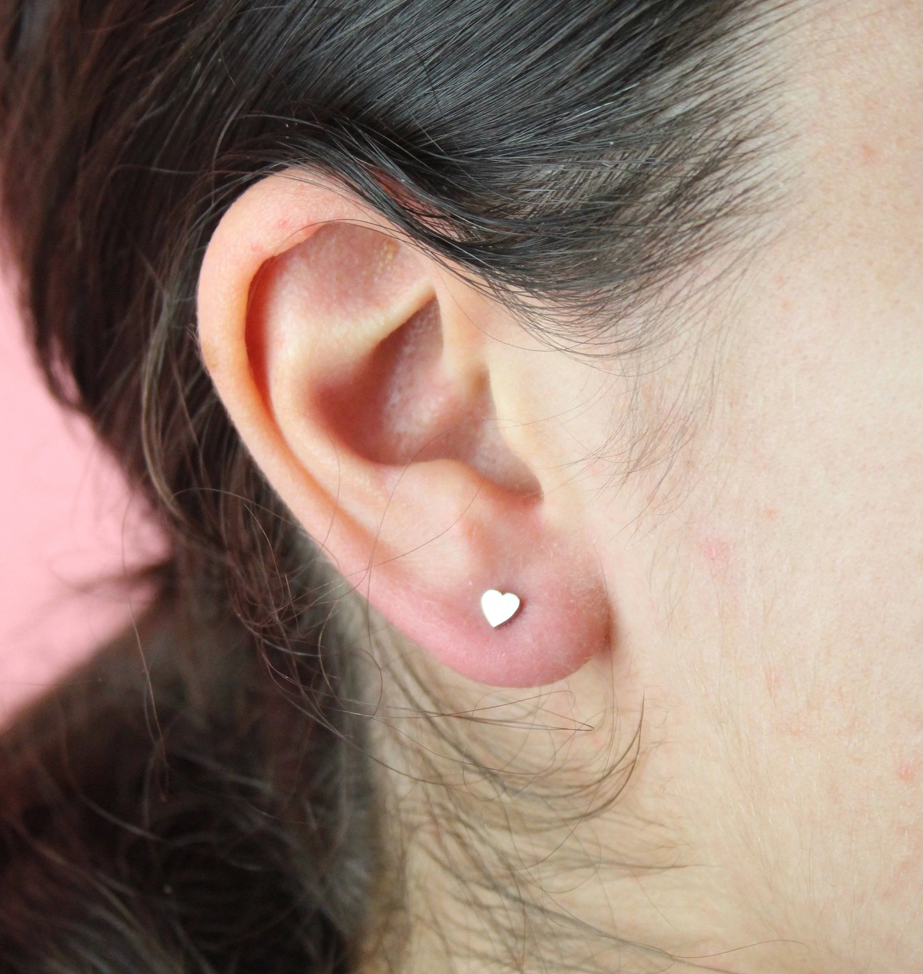 Mini Heart Stud Earrings - Image 4