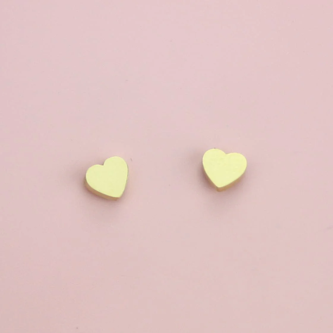 Mini Heart Stud Earrings (Gold Plated Stainless Steel)