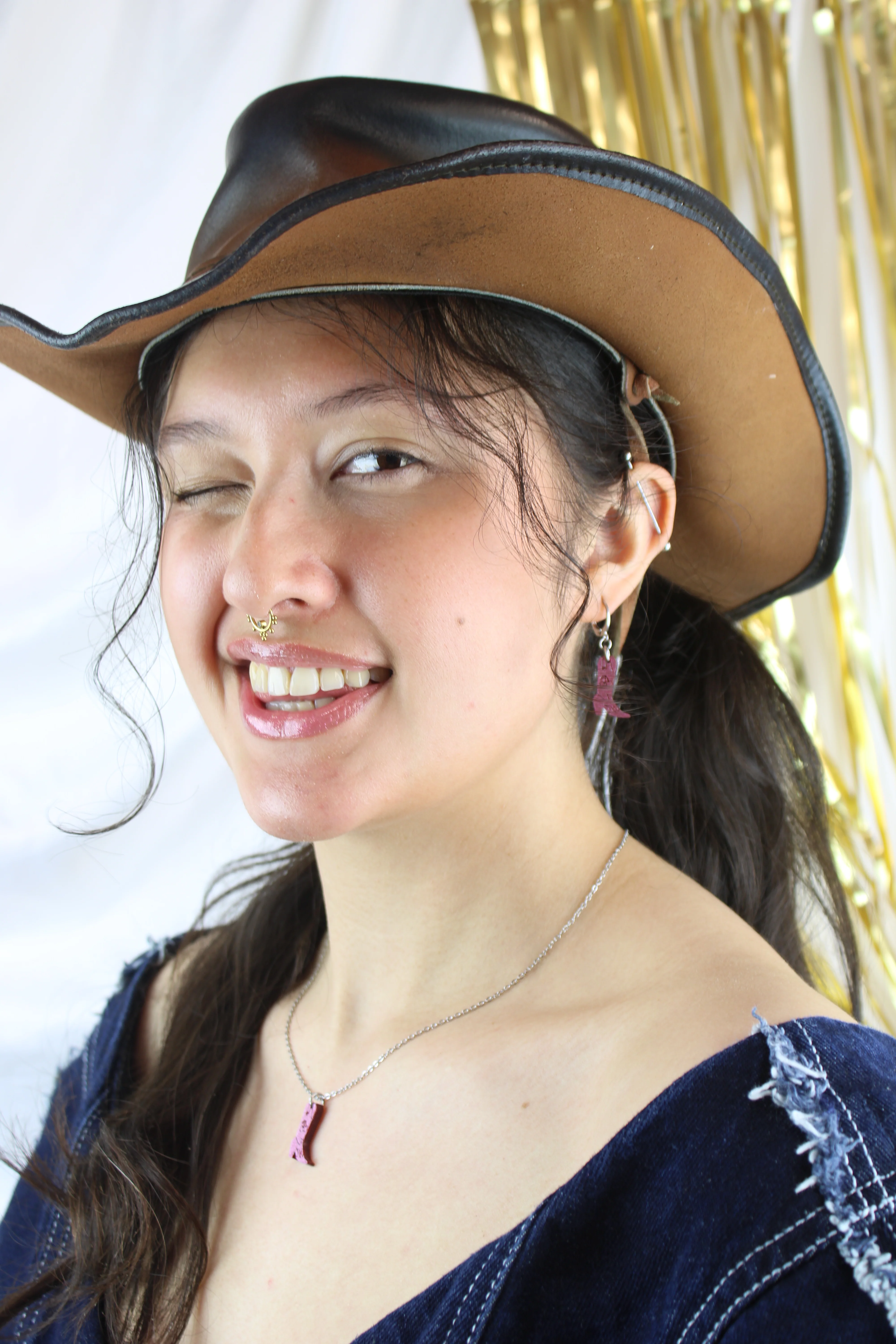 Mini Pink Cowboy Boot Necklace - Image 6