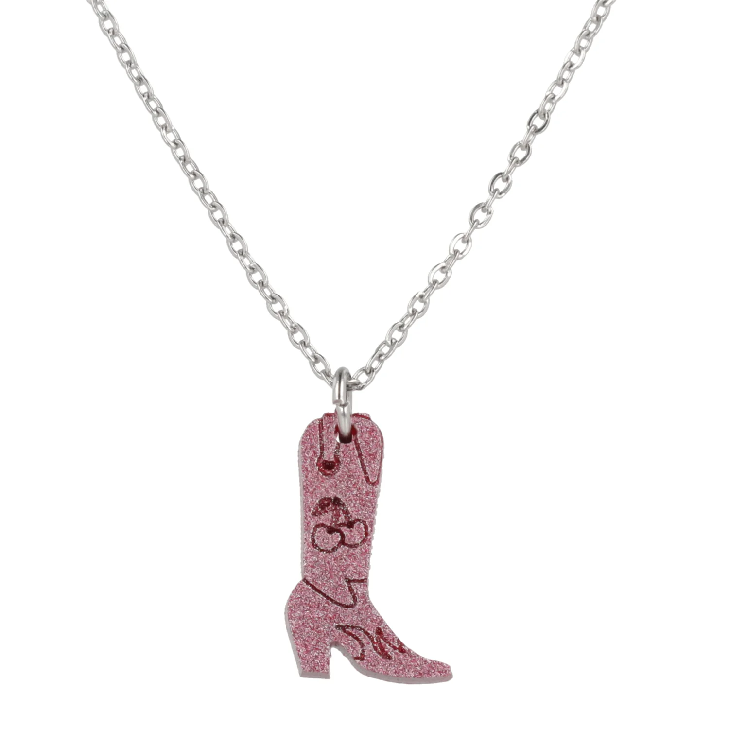 Mini Pink Cowboy Boot Necklace - Image 7