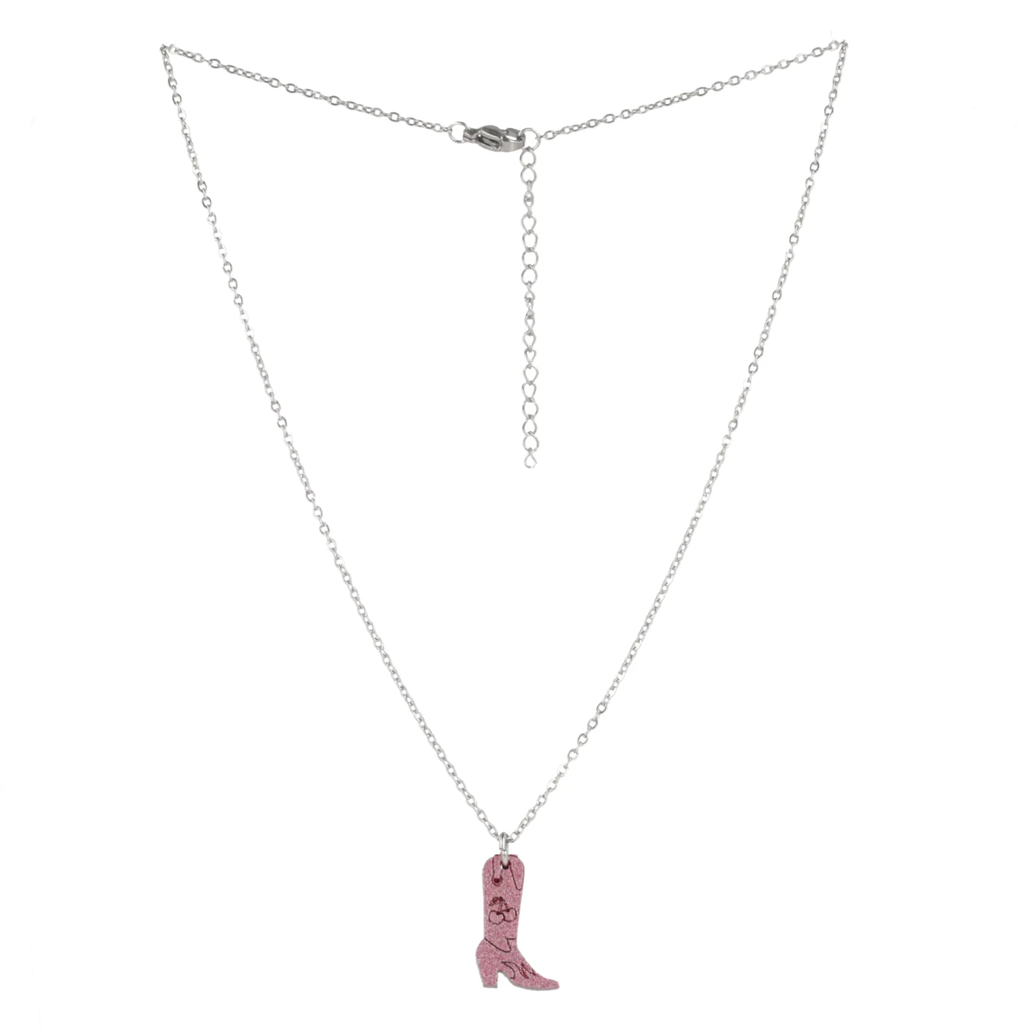 Mini Pink Cowboy Boot Necklace - Image 8