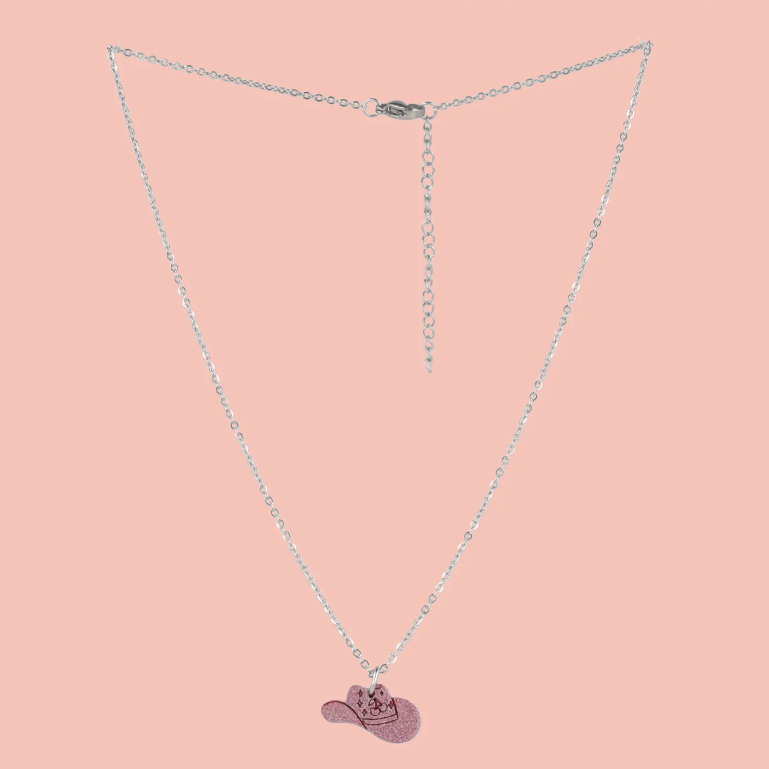 Mini Pink Cowboy Hat Necklace - Image 3