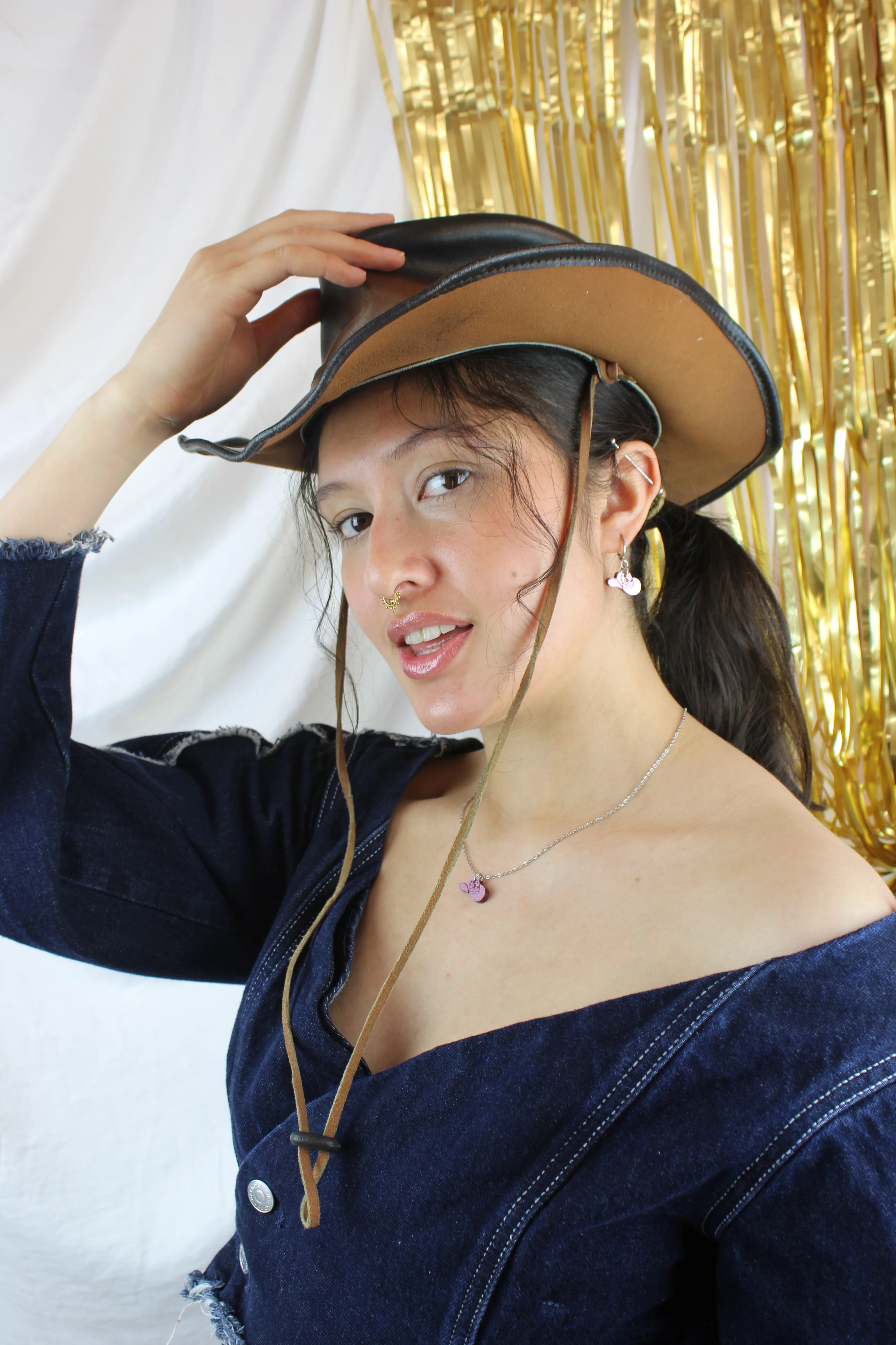 Mini Pink Cowboy Hat Necklace - Image 4