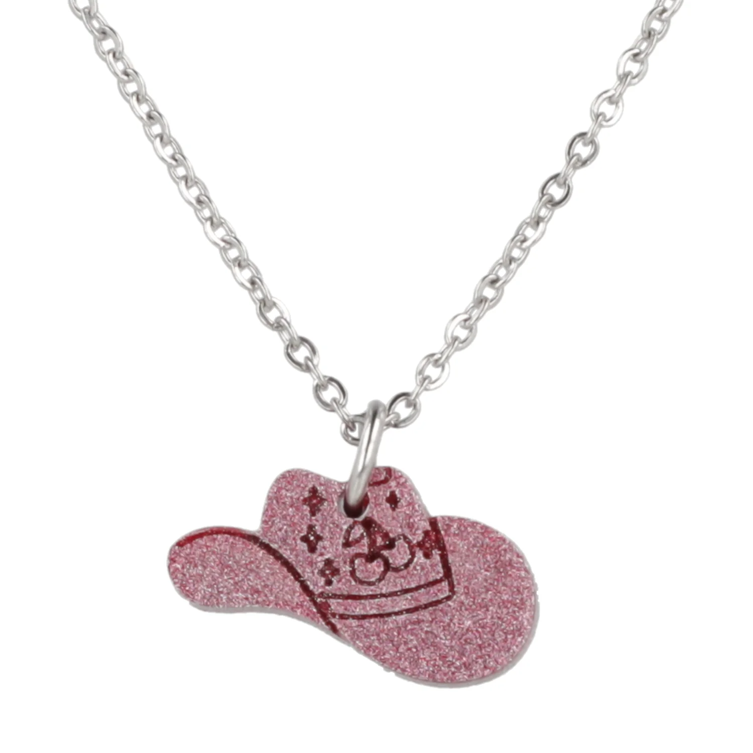 Mini Pink Cowboy Hat Necklace - Image 6