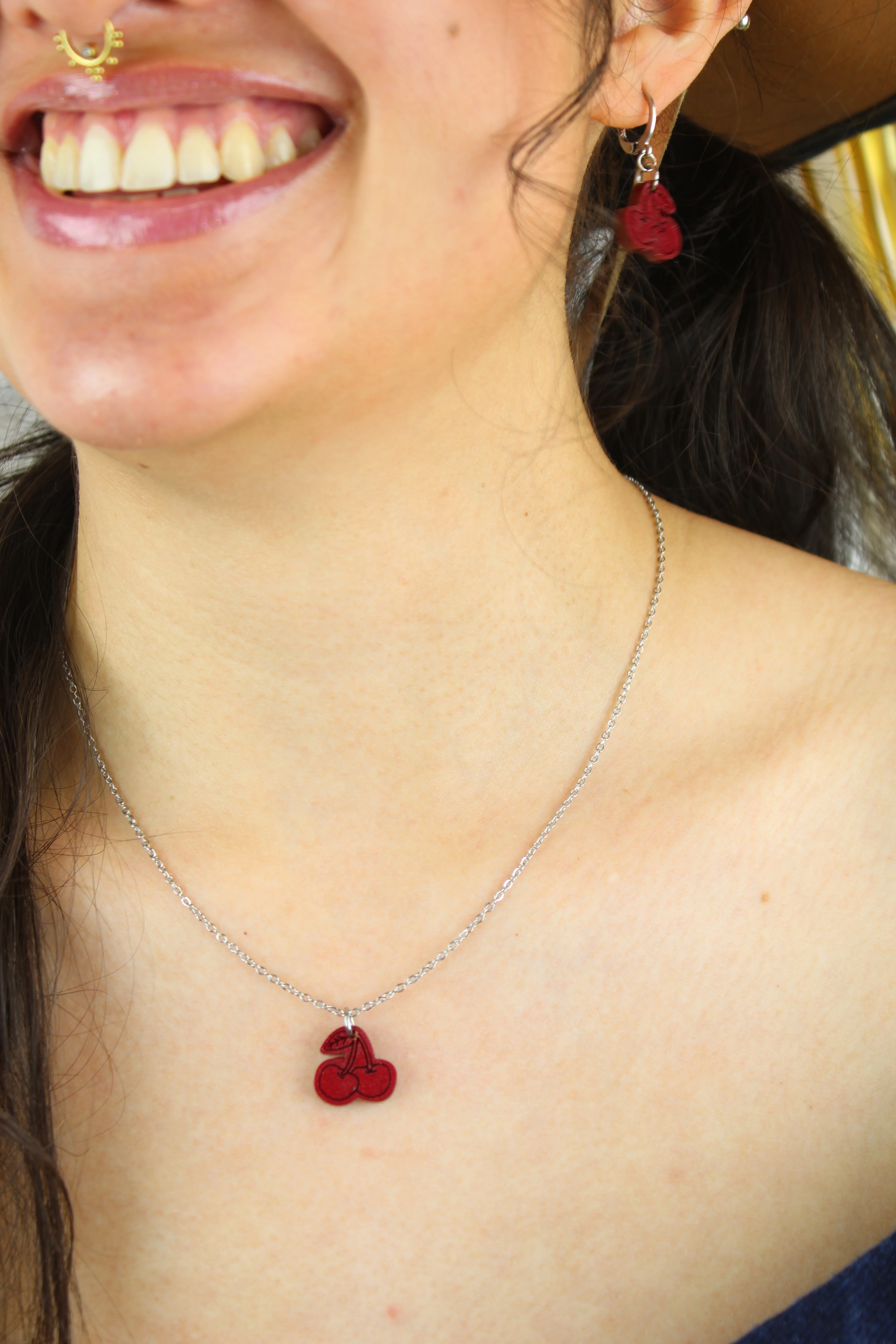 Mini Red Cherry Necklace - Image 4