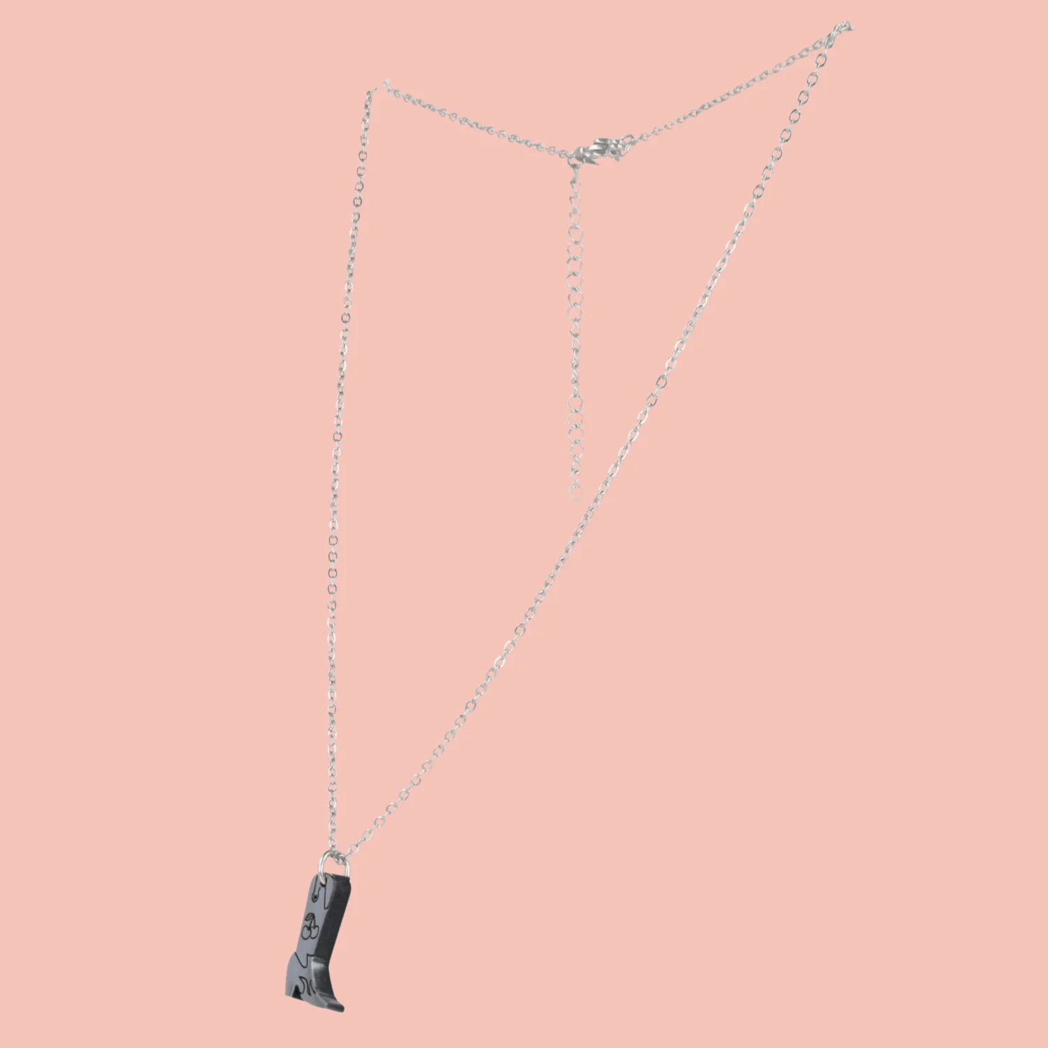 Mini Silver Cowboy Boot Necklace - Image 5