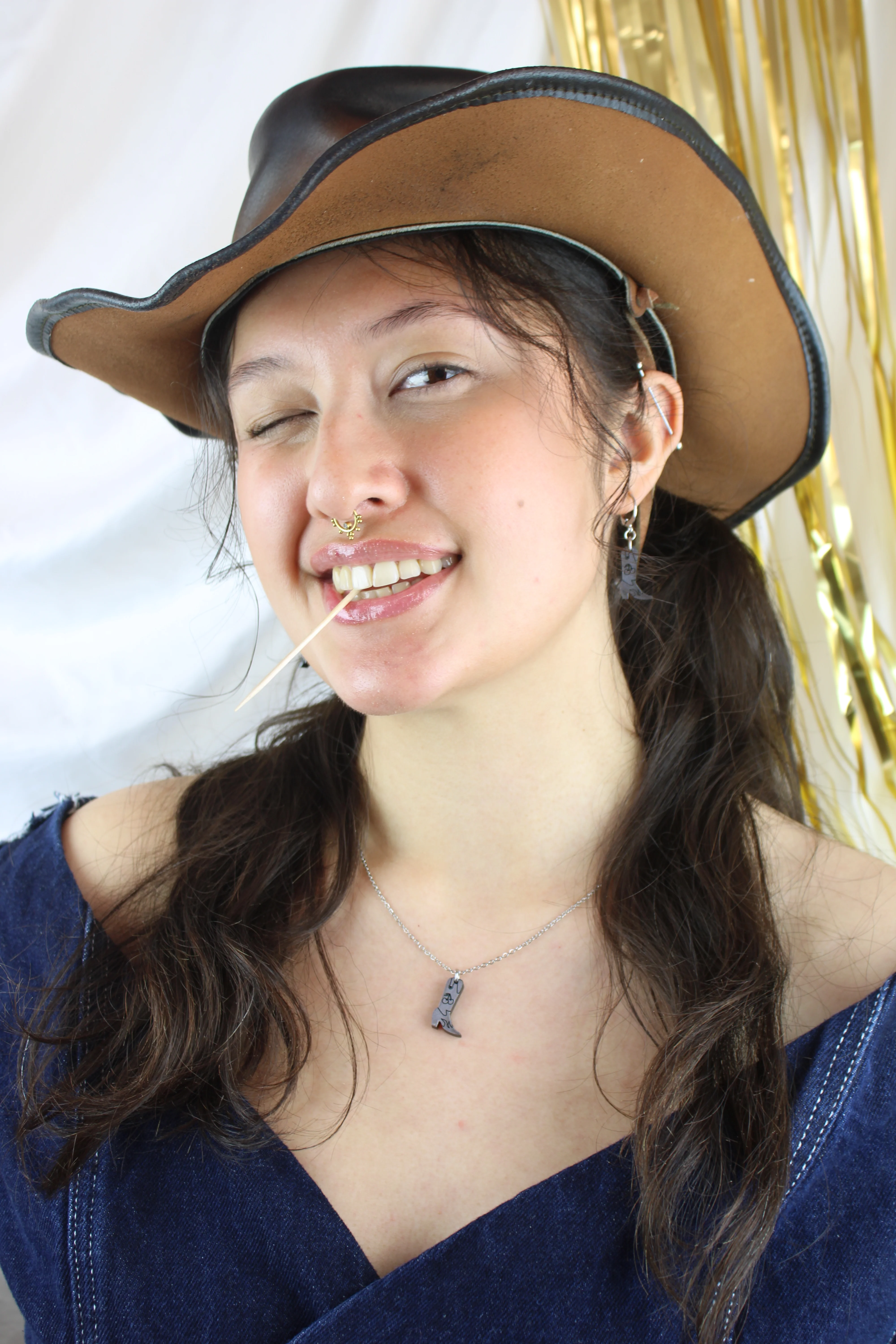 Mini Silver Cowboy Boot Necklace - Image 6