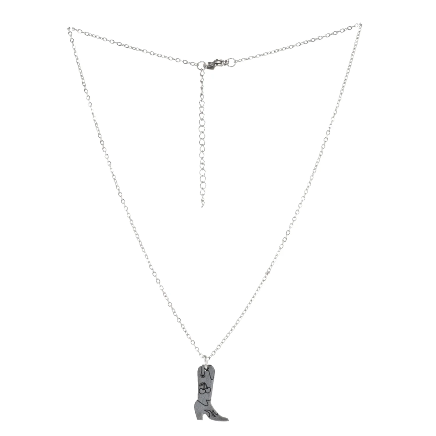 Mini Silver Cowboy Boot Necklace - Image 8