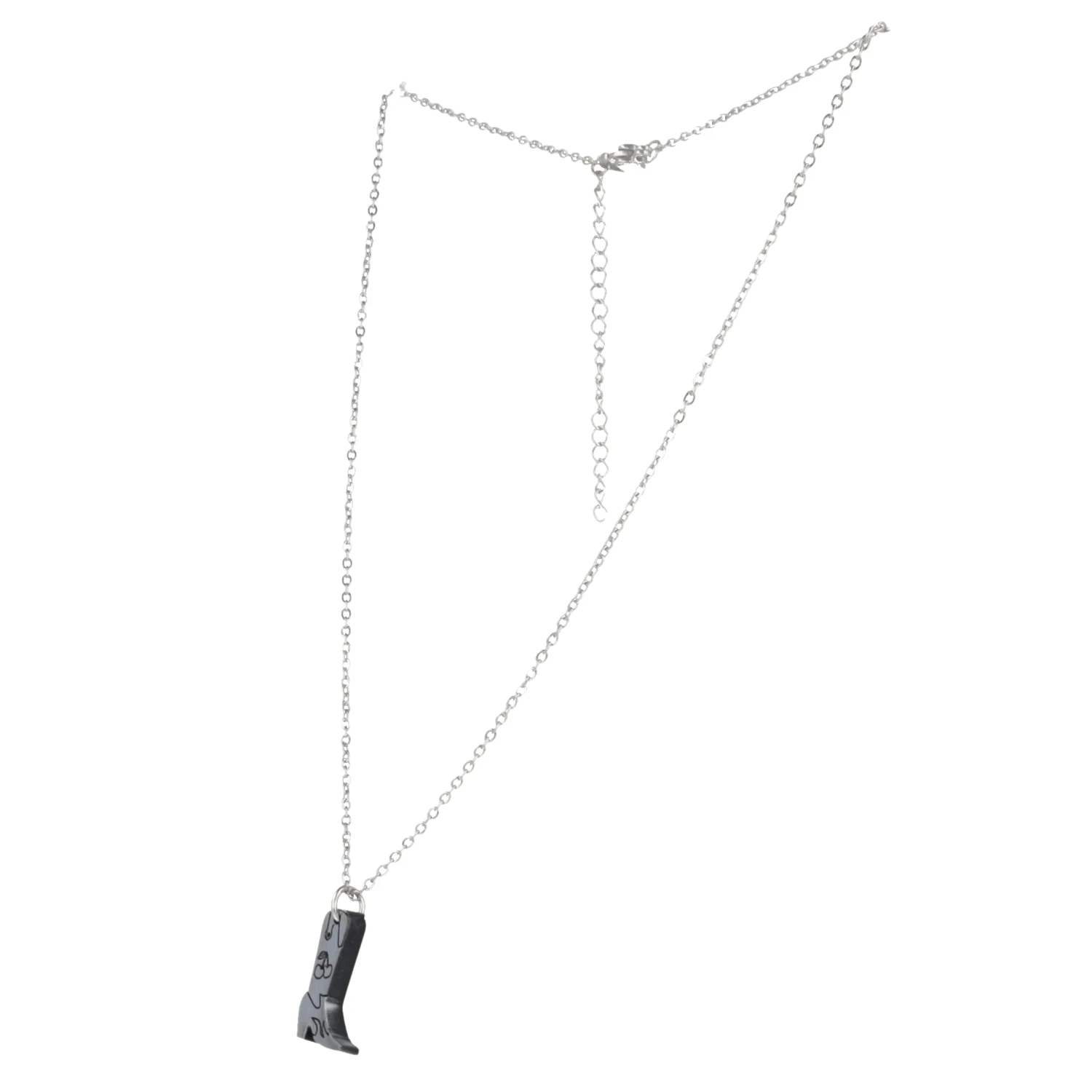 Mini Silver Cowboy Boot Necklace - Image 9