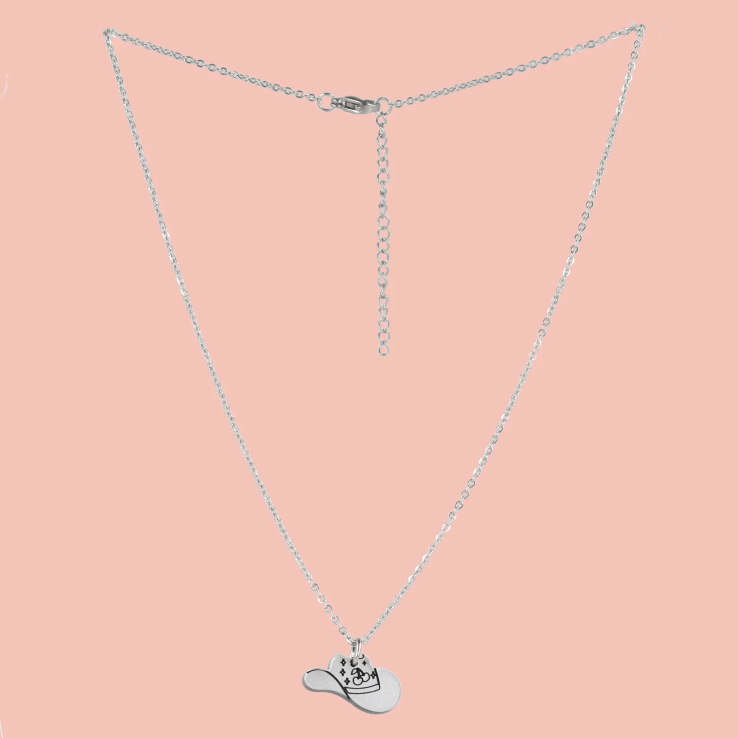 Mini Silver Cowboy Hat Necklace - Image 3