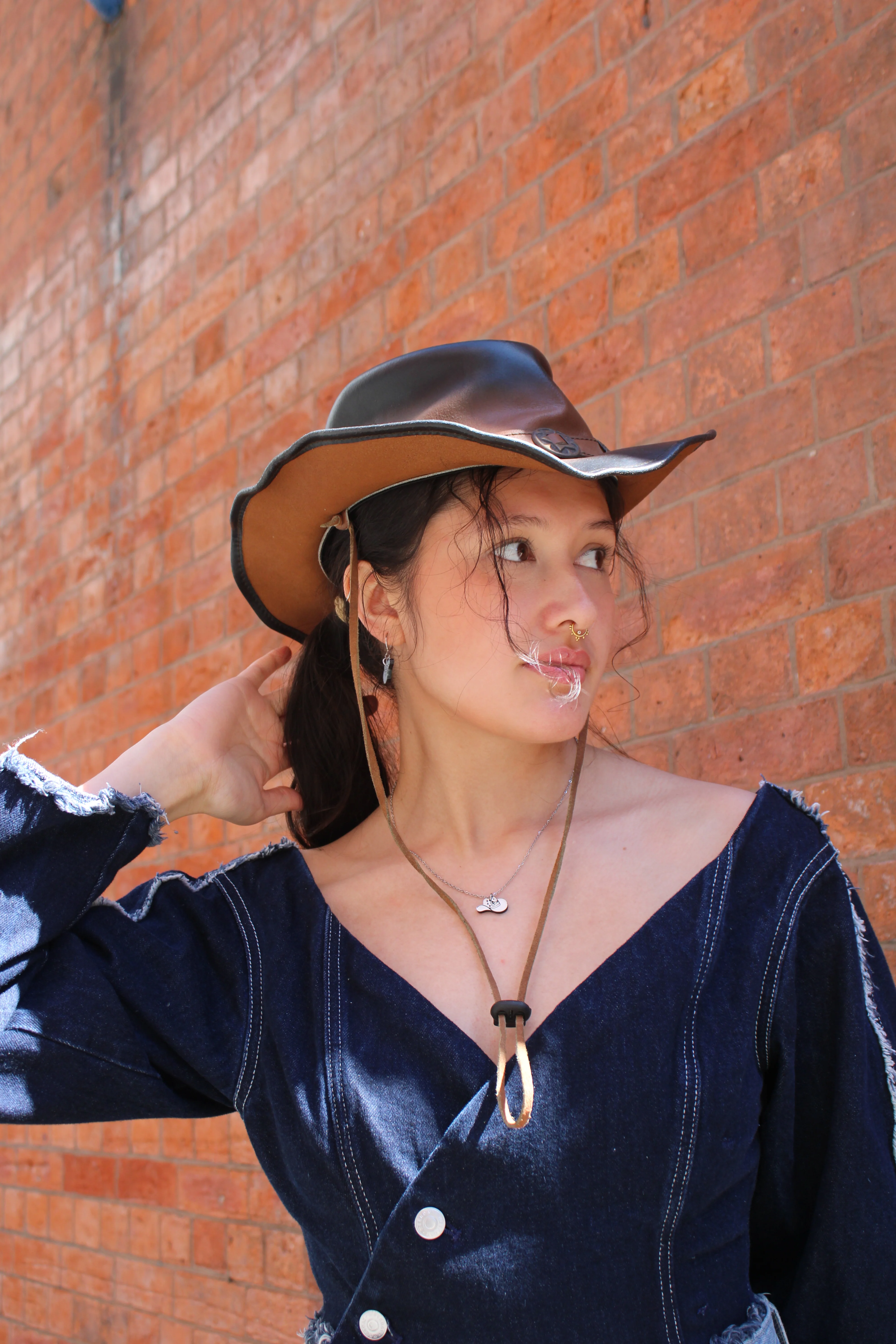 Mini Silver Cowboy Hat Necklace - Image 6