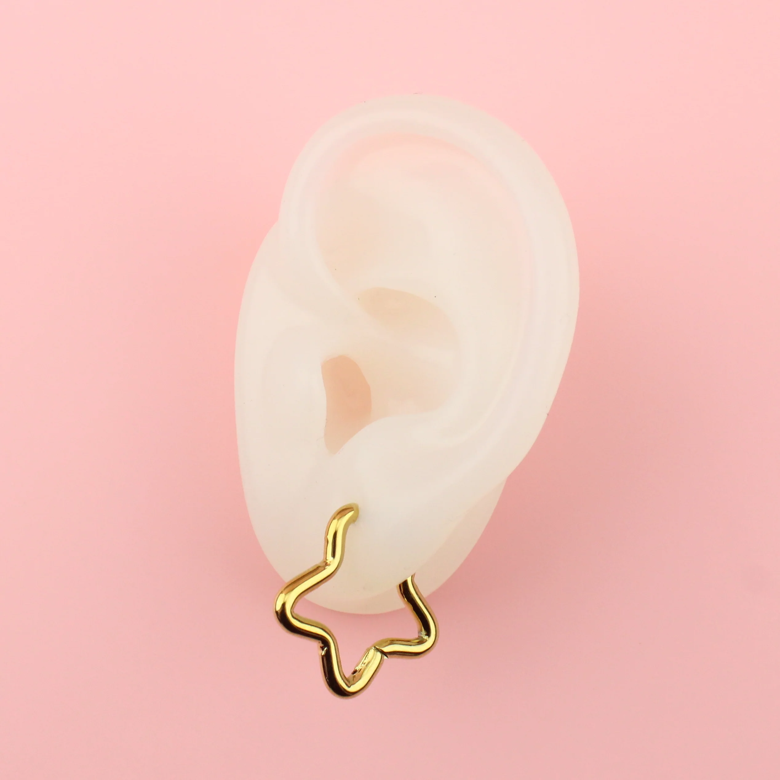 Mini Star Hoop Earrings (Gold Plated) - Image 4