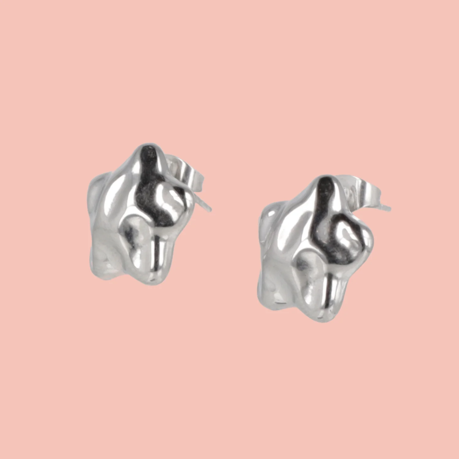 Molten Star Stud Earrings - Image 3
