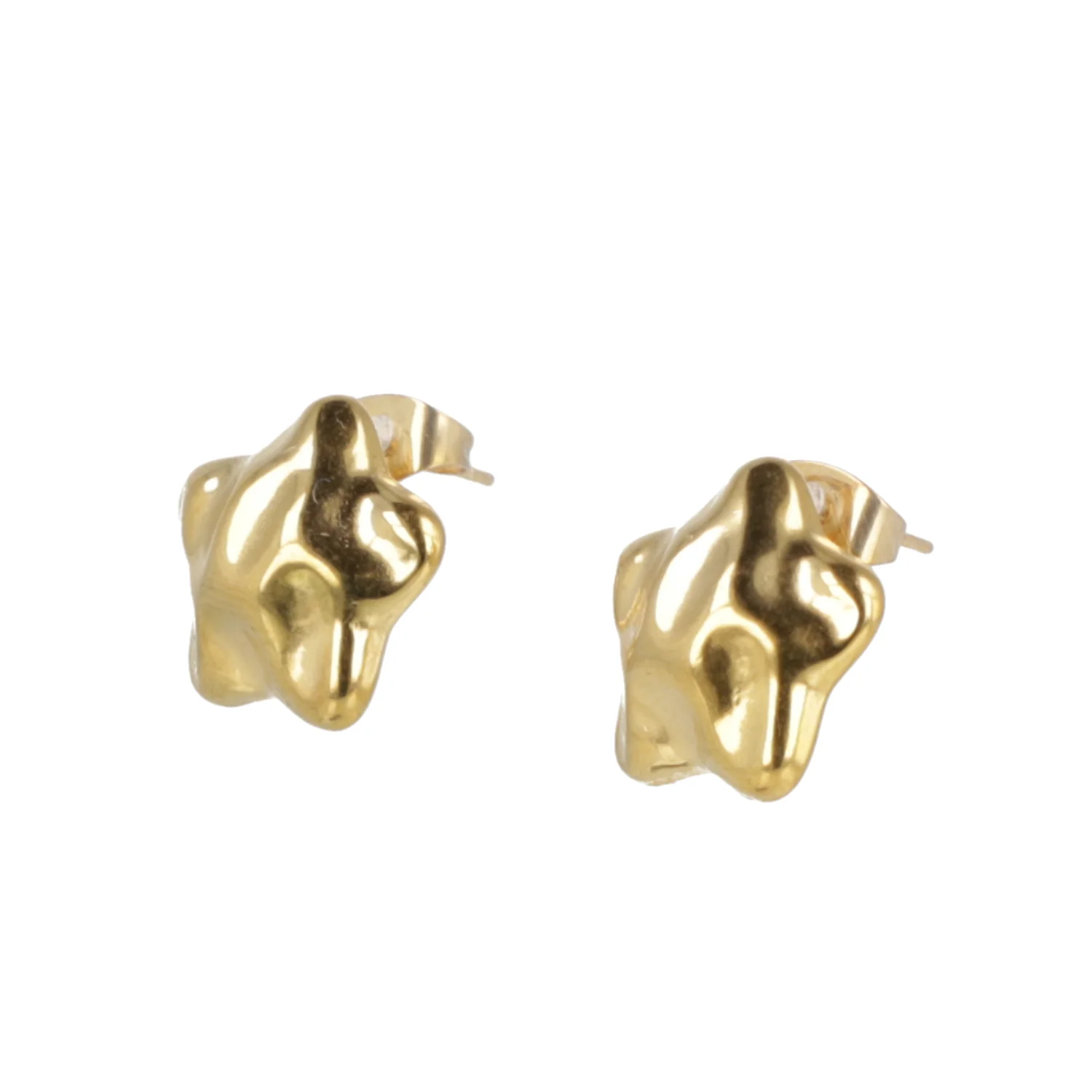 Molten Star Stud Earrings (Gold Plated) - Image 5