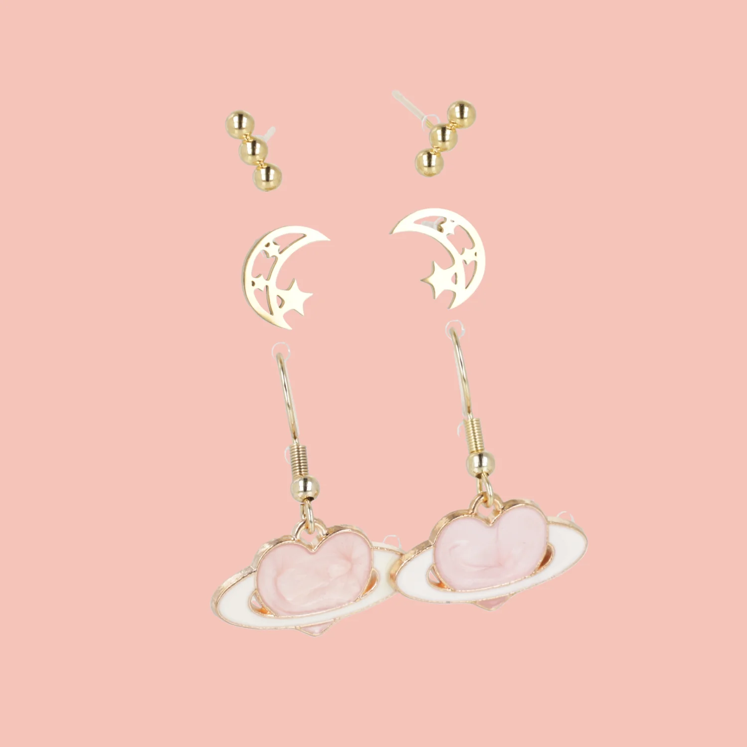 Moon and Stars Earrings Set - Image 2
