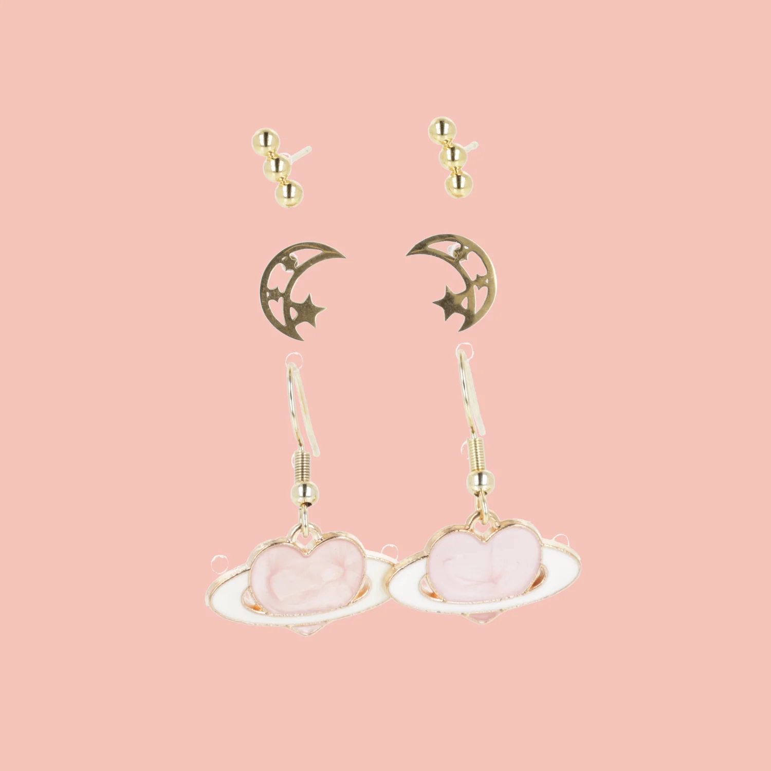 Moon and Stars Earrings Set - Image 3