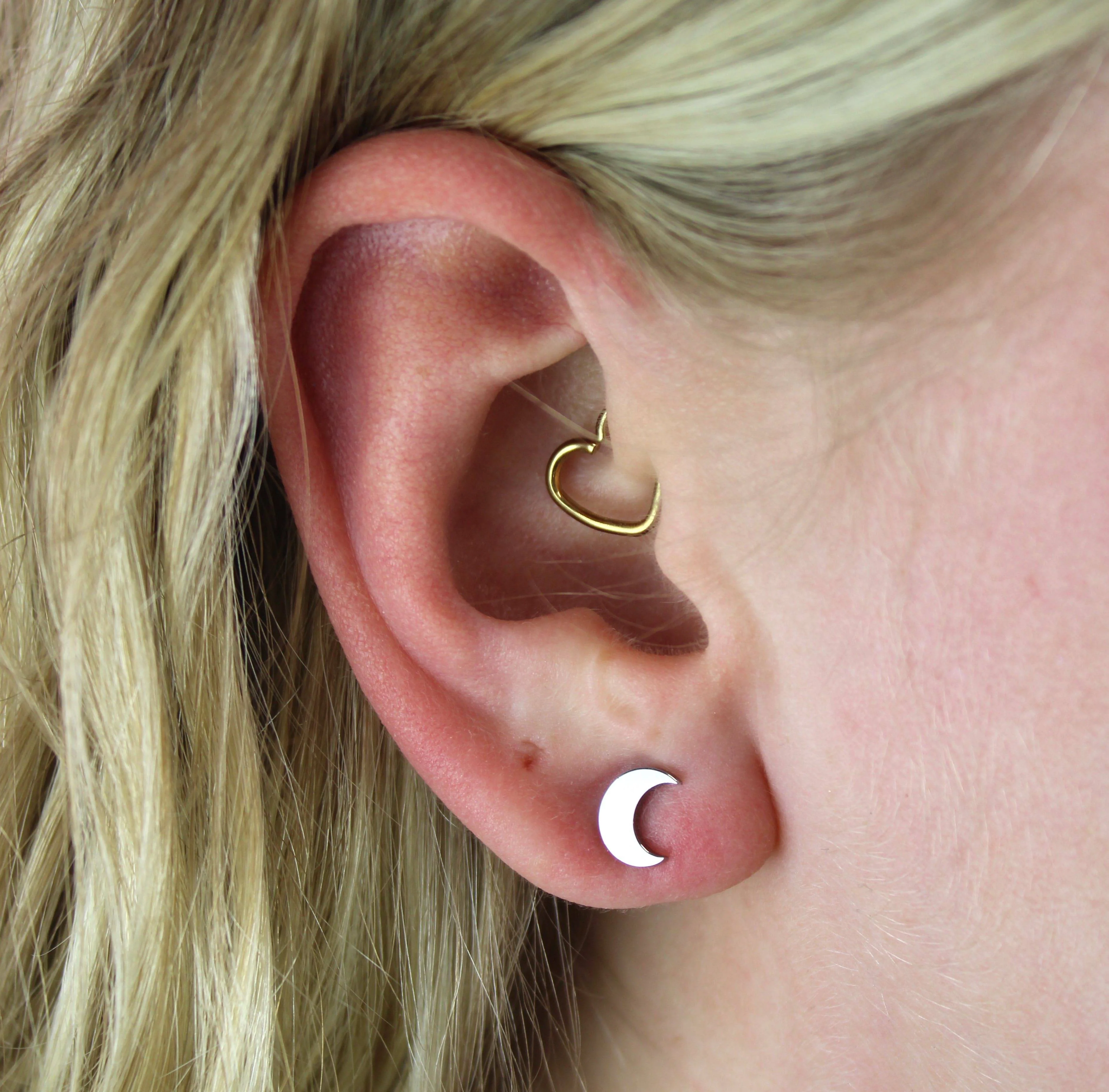 Moon Stud Earrings - Image 2